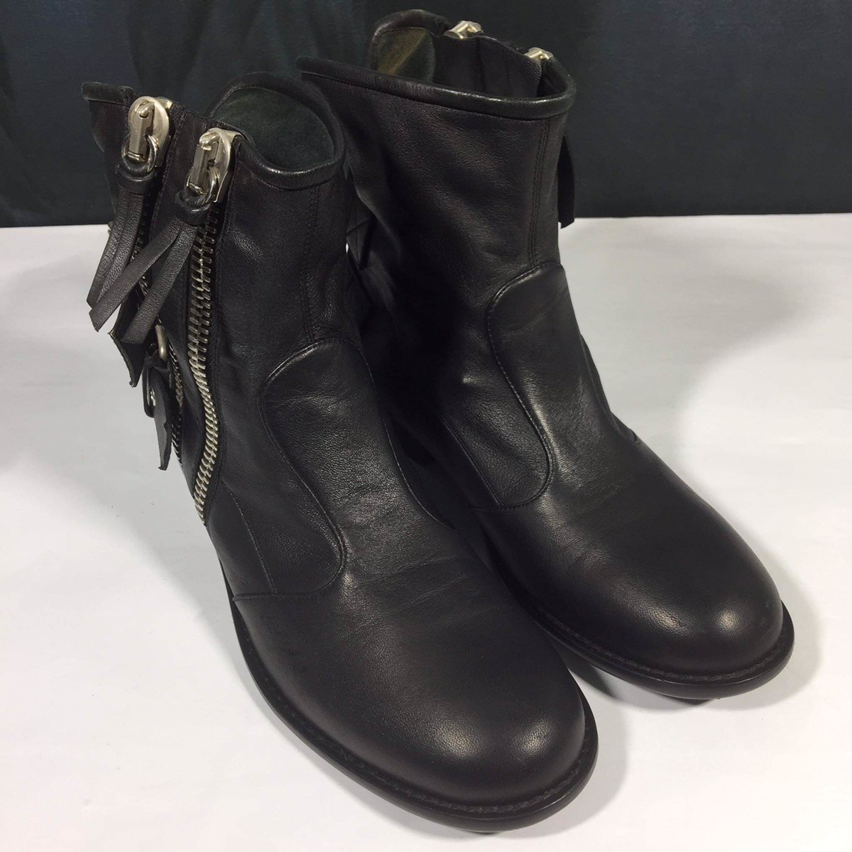 Homme Leather Belted Zip Up Boots - 2