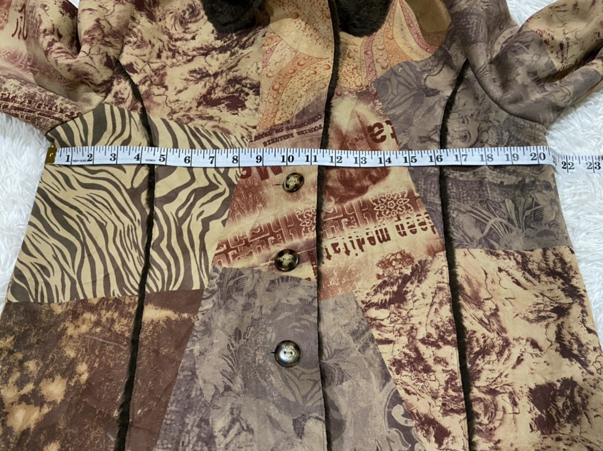Japanese Brand - Chic Fleur Faux Fur Lined Fullprint Jacket - 14
