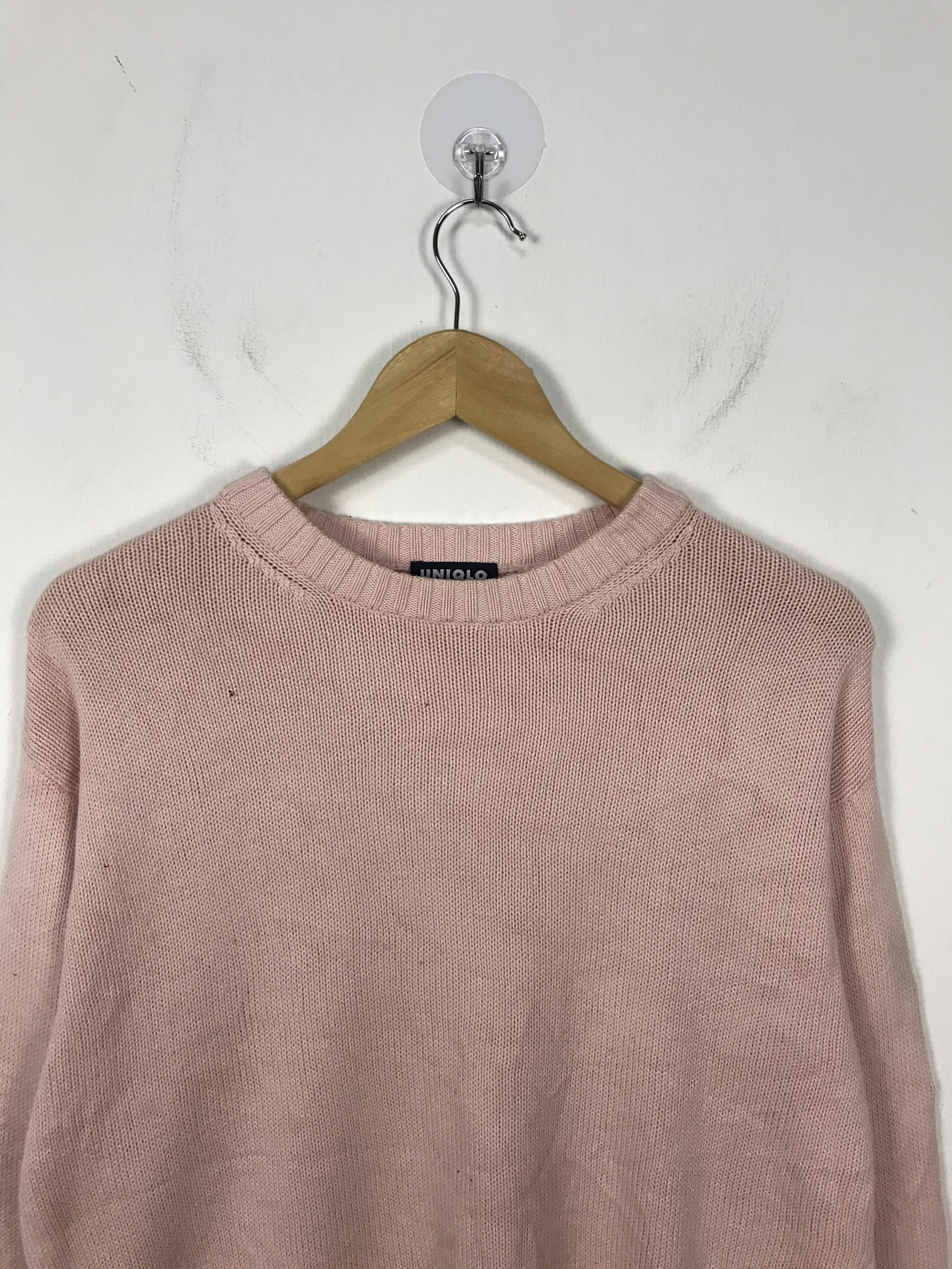 Uniqlo - Uniqlo Pink Plain Cotton Knit Sweater #2788 - 2