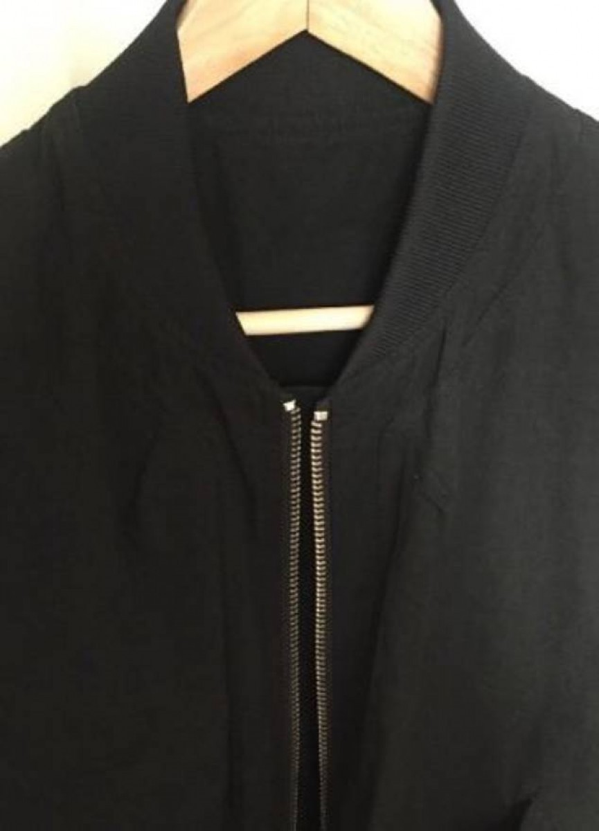 Tim Coppens - RARE Panelled Blue Sleeve Black Bomber Jacket - 7