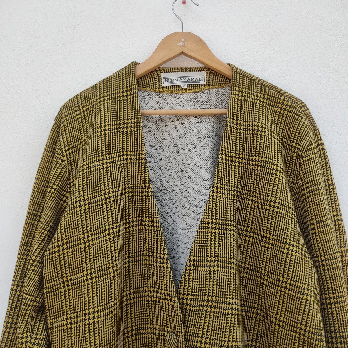 American Apparel - Norma Kamali Checker Vintage 90s Cardigan Blazer Jacket - 3