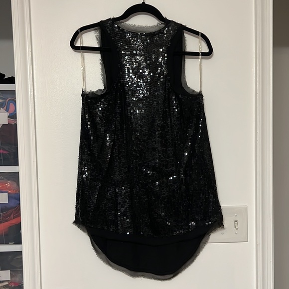 KAS New York Black Tunic along Length Racerback Sequin Tank - 6