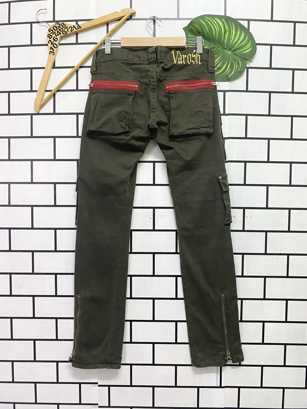 Japanese Brand - VAROSH Japan Low Rise Green Tactical Cargo Trousers - 2