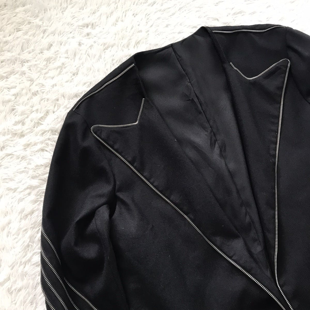 Custom - 💥Rare Goth Punk Bondage Belt Long Coat Jacket Zip Railing - 13
