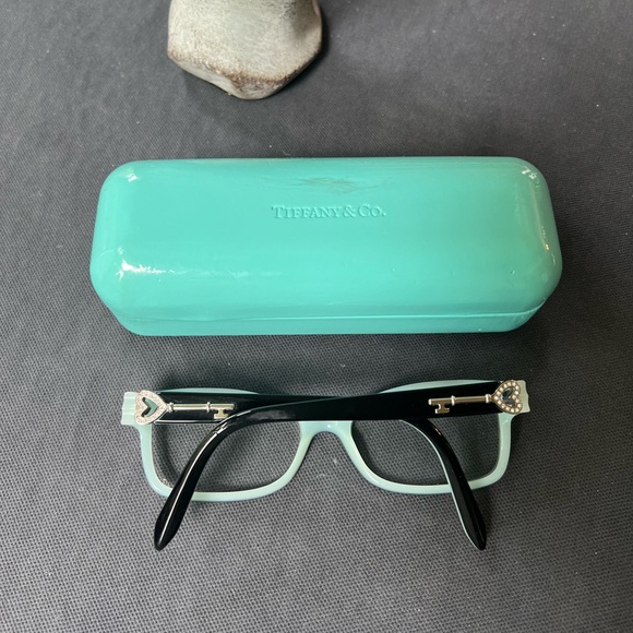 Tiffany Co. TF 2064-B Rhinestone Heart Key Rectangle Eyeglasses Frames Robin Egg - 8