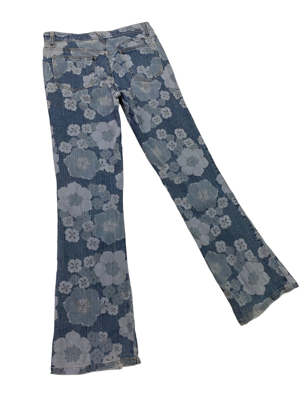 Vintage - Flared LIB-ACE Flower Acidwash Overprint Denim S46K - 2