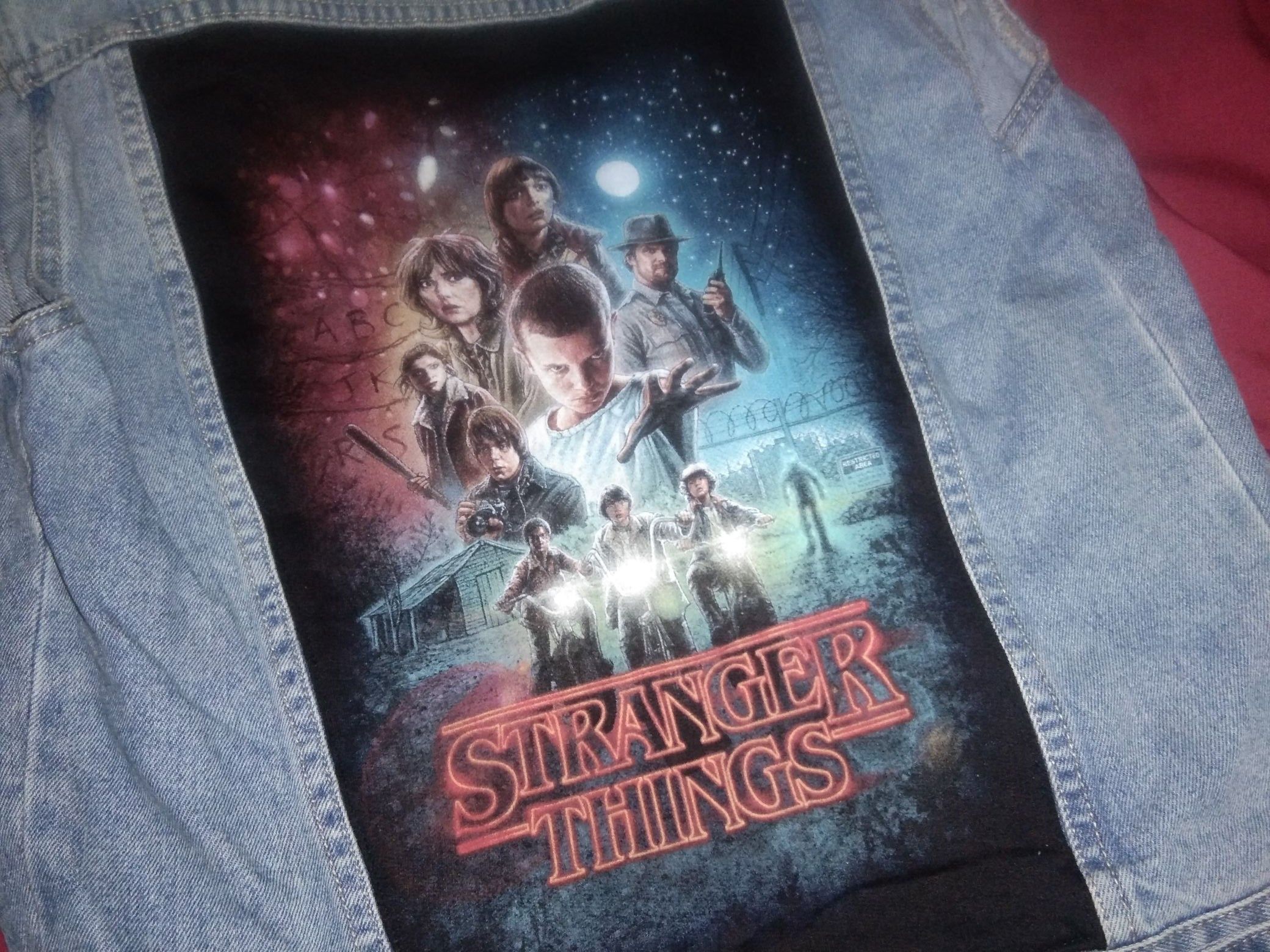 Stranger Things Denim Jacket sleeveless Netflix scifi movie - 1