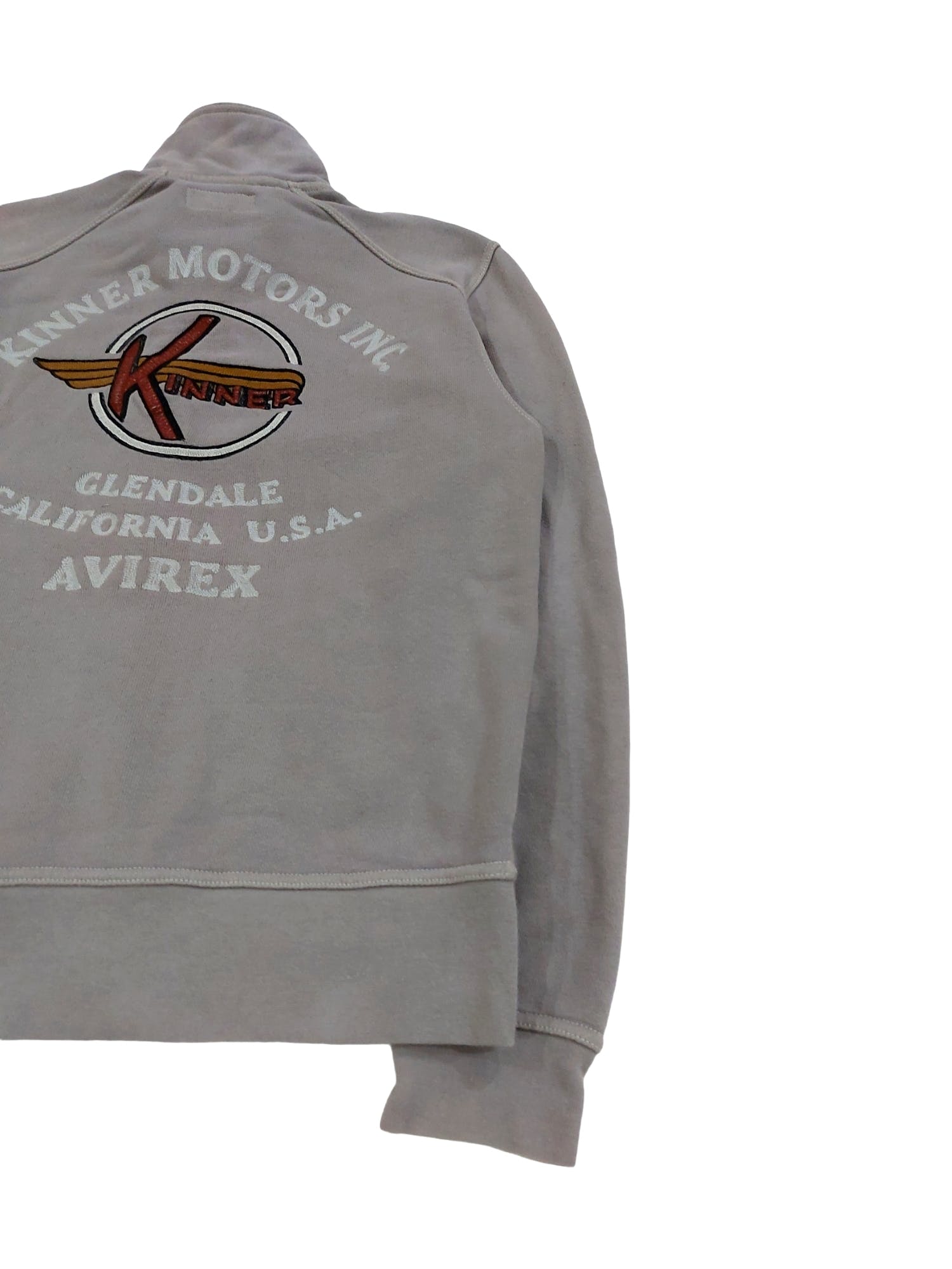 Military - RARE! VTG AVIREX "KINNER MOTORS INC." ZIP UP SWEATER - 3