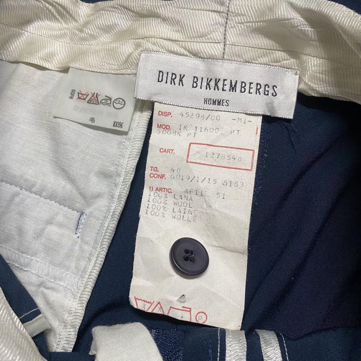 Vintage Dirk Bikkembergs Hommes Wool Baggy Pant - 21