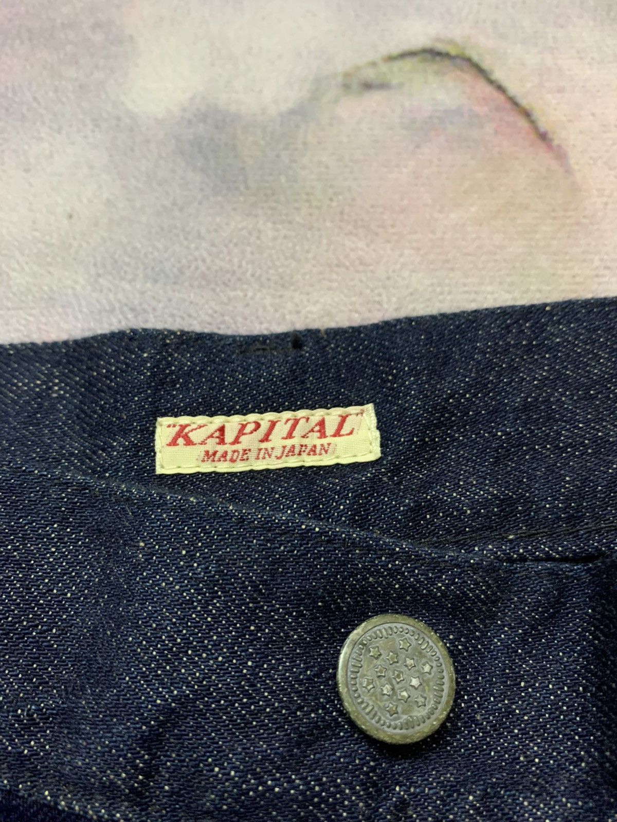 Rare Kapital x IDG Denim Cargo Pants 13 Stars Button - 8