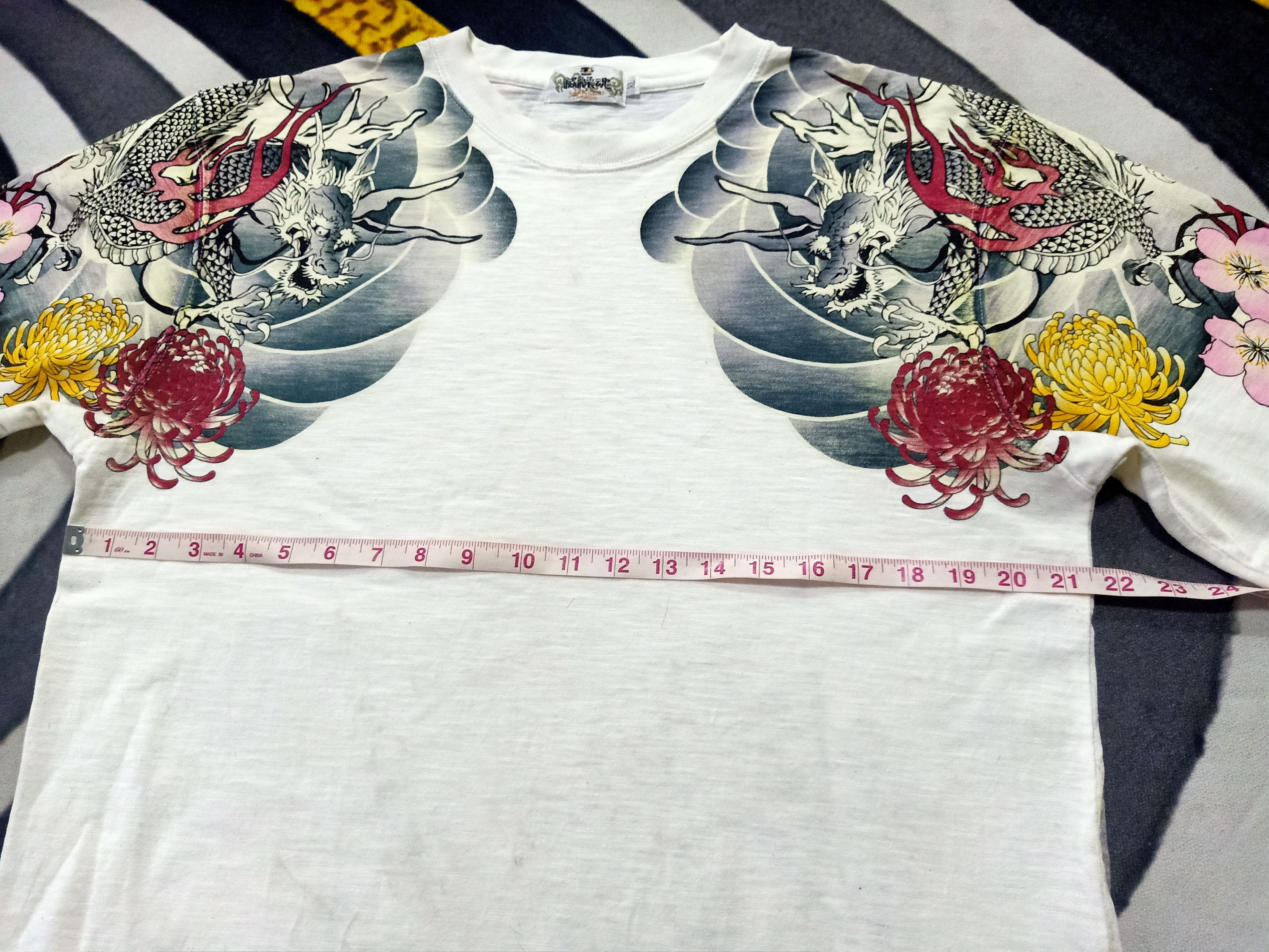 Designer - KARAKURI TAMASHII Dragon embroidery motive Distressed shirt - 6