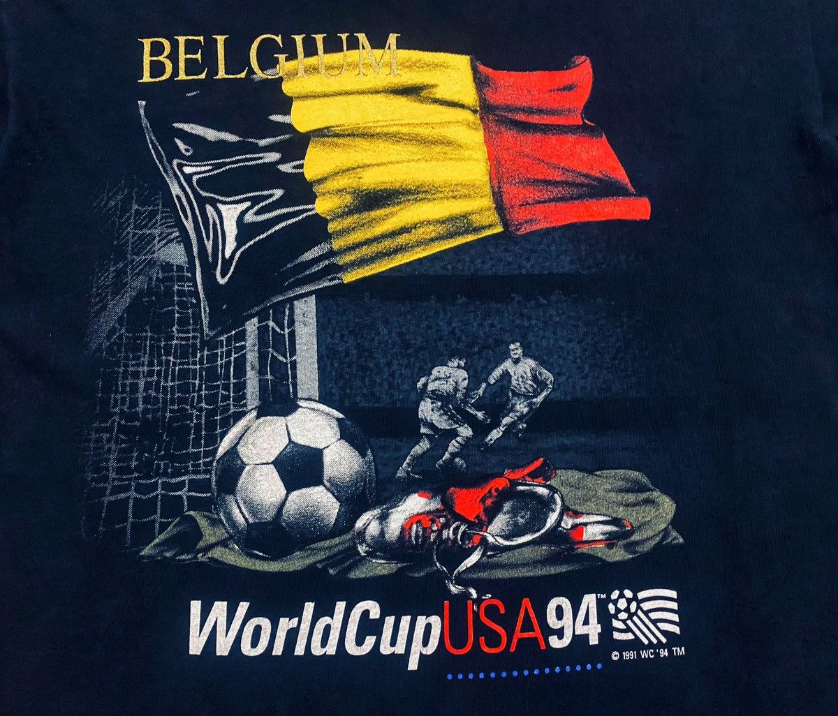Nutmeg Mills - 1994 World Cup Belgium T-Shirt Soccer Football Made in USA - 3
