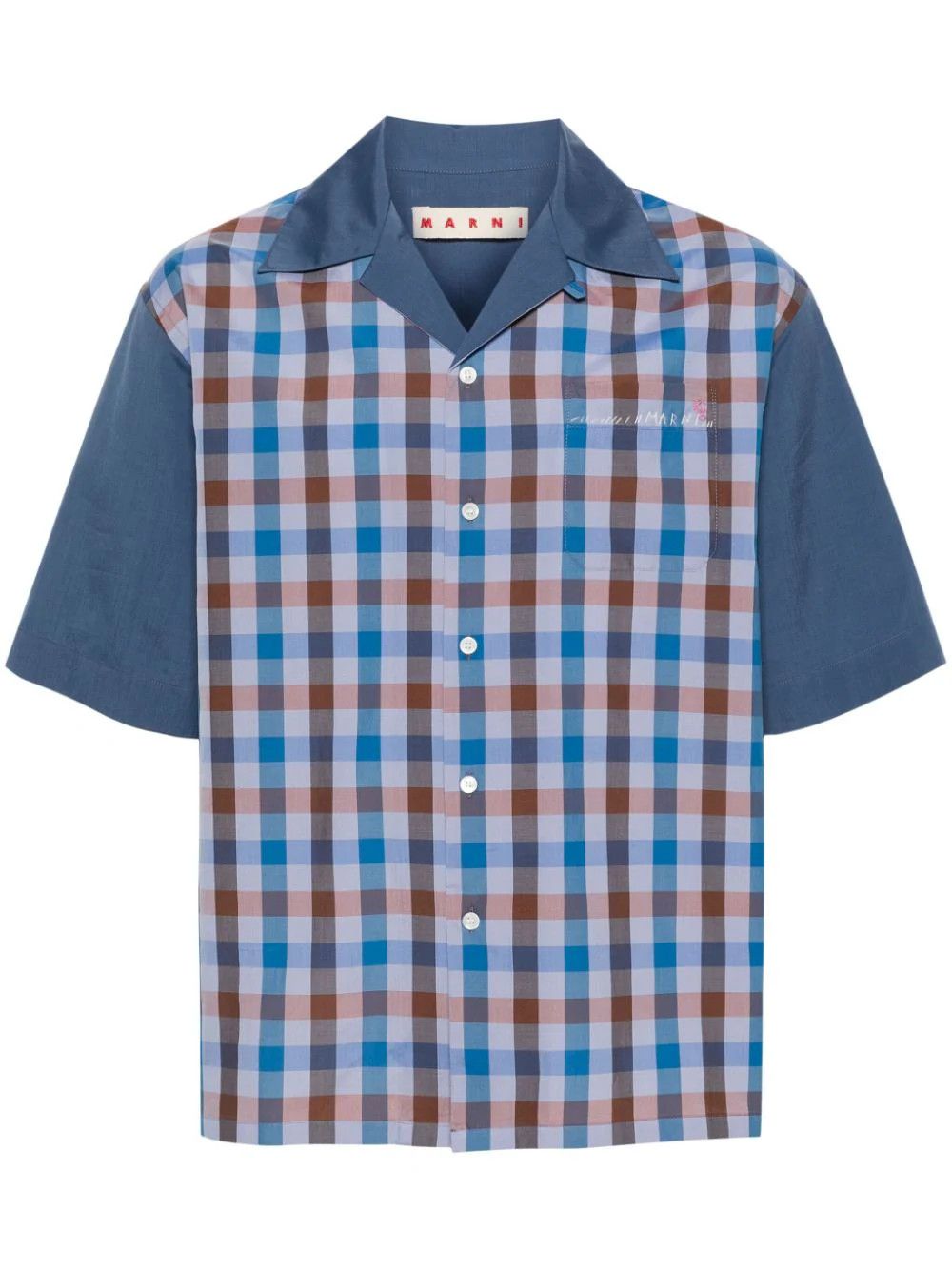 gingham pattern bowling shirt - 1