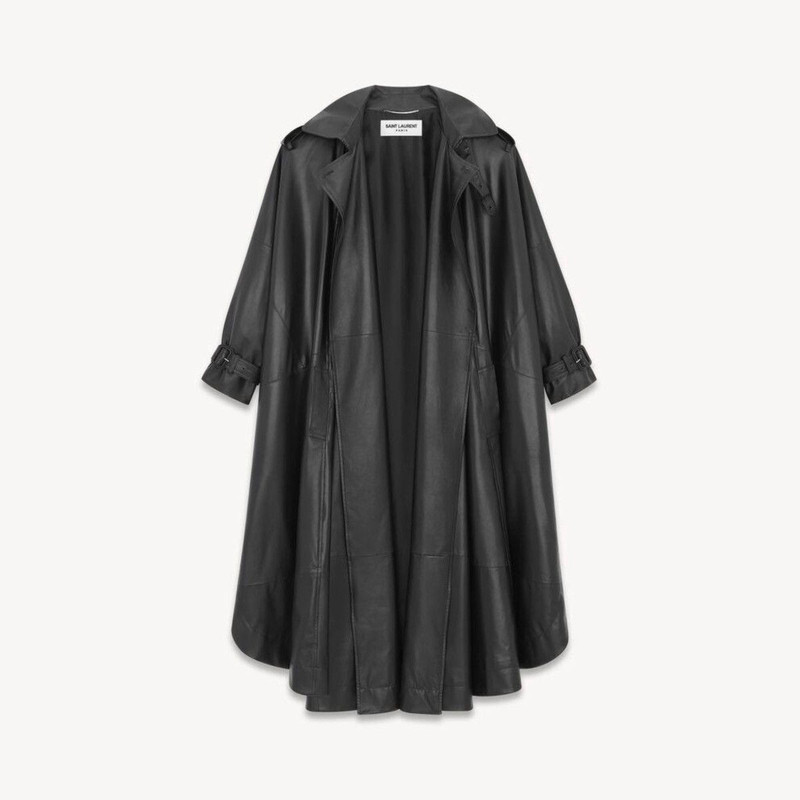 Saint Laurent Oversized Leather Cape - 1