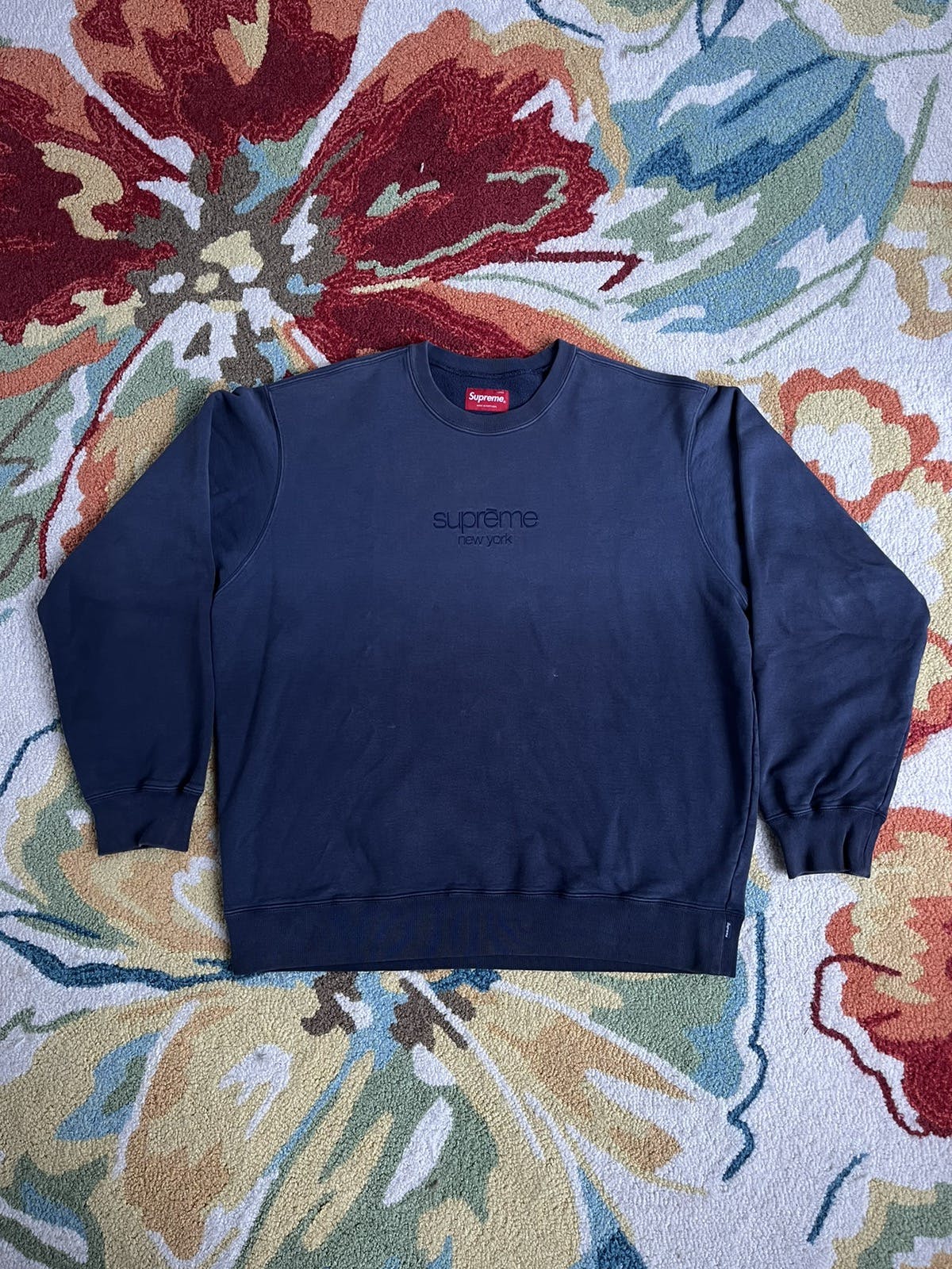 Supreme Dipped Crewneck SS19 Navy