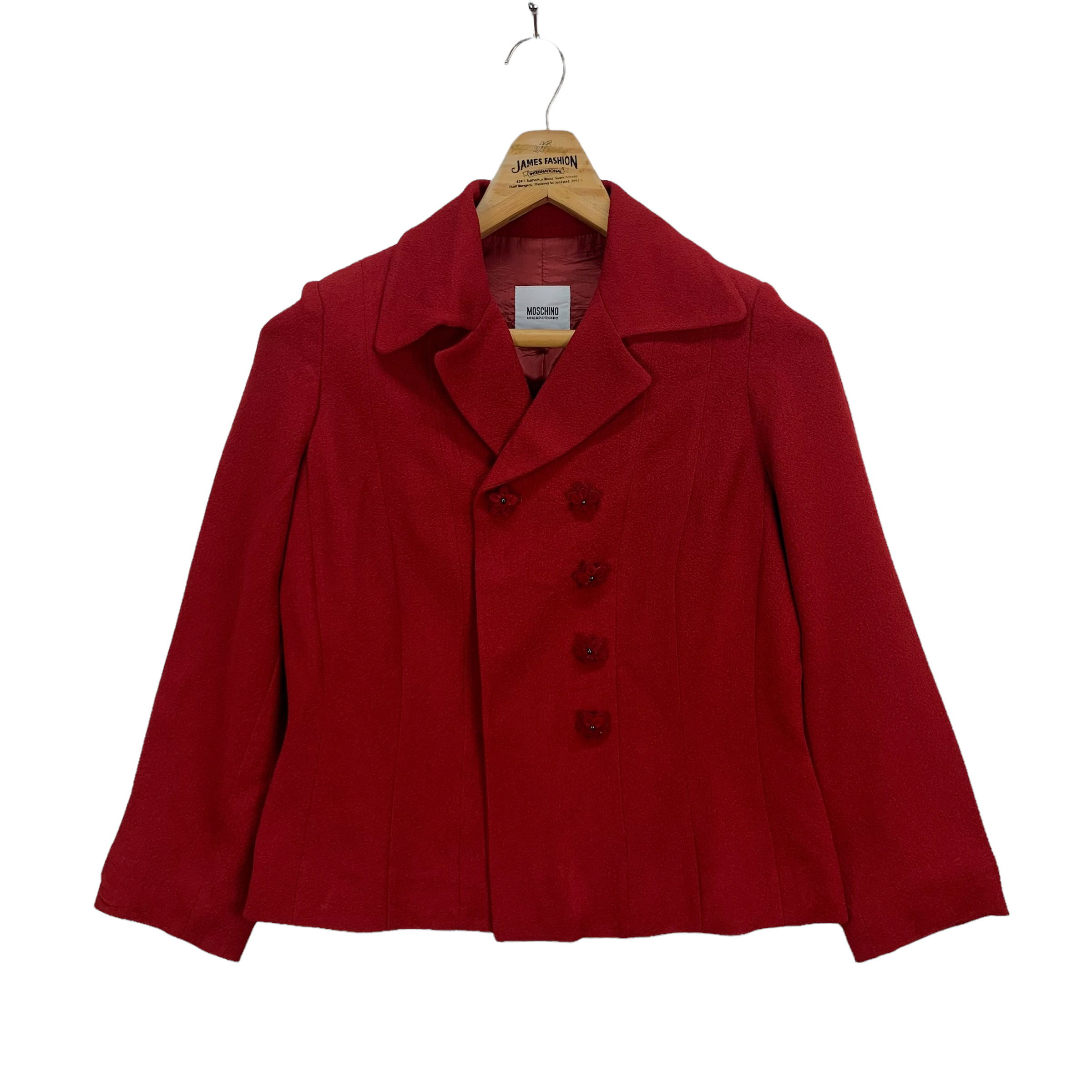 Moschino Cheap and Chic Red Double Breasted Coat #3952-137 - 4