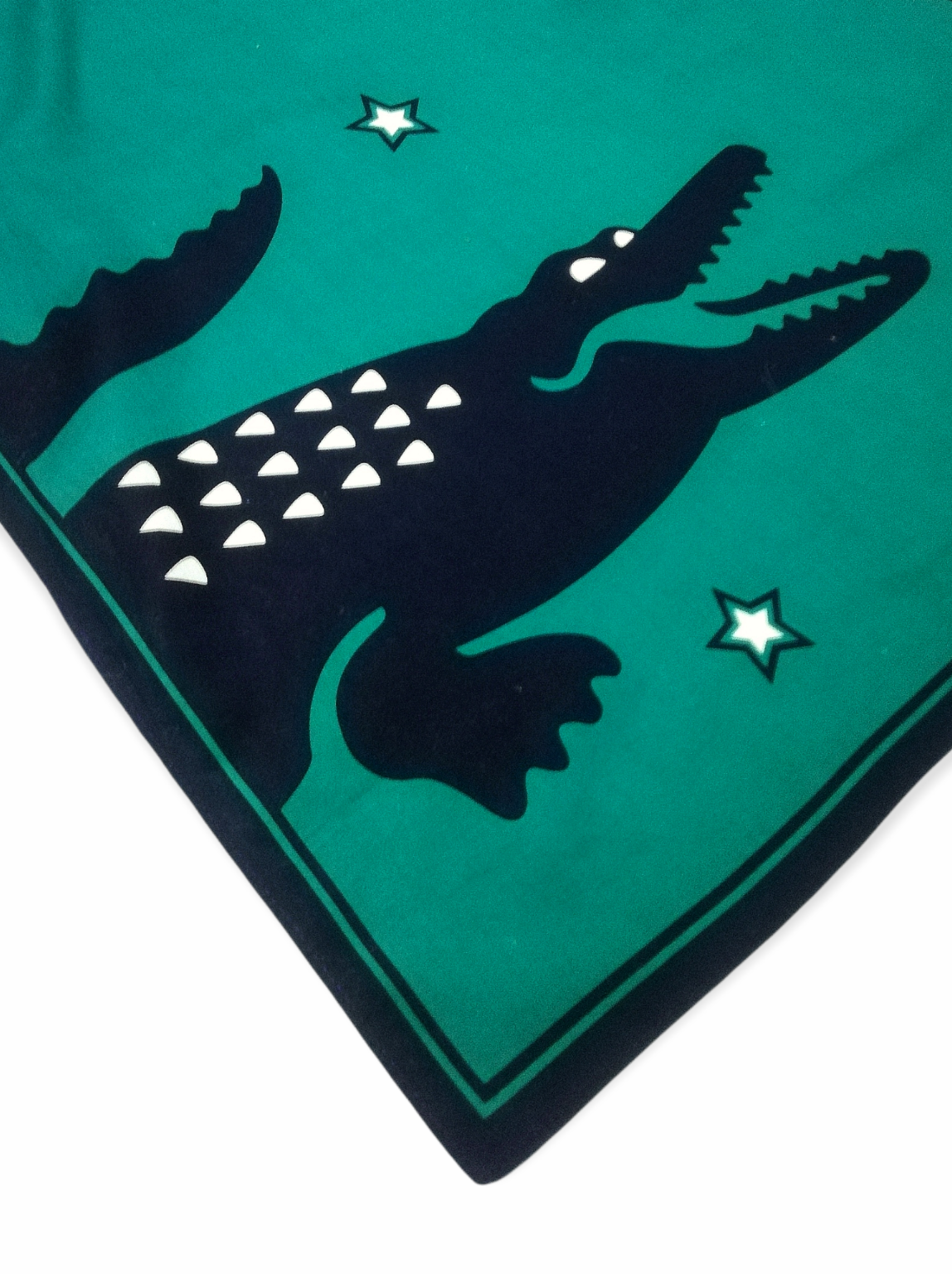 Vintage Lacoste Green Bandana Handkerchief Luxury Style - 4