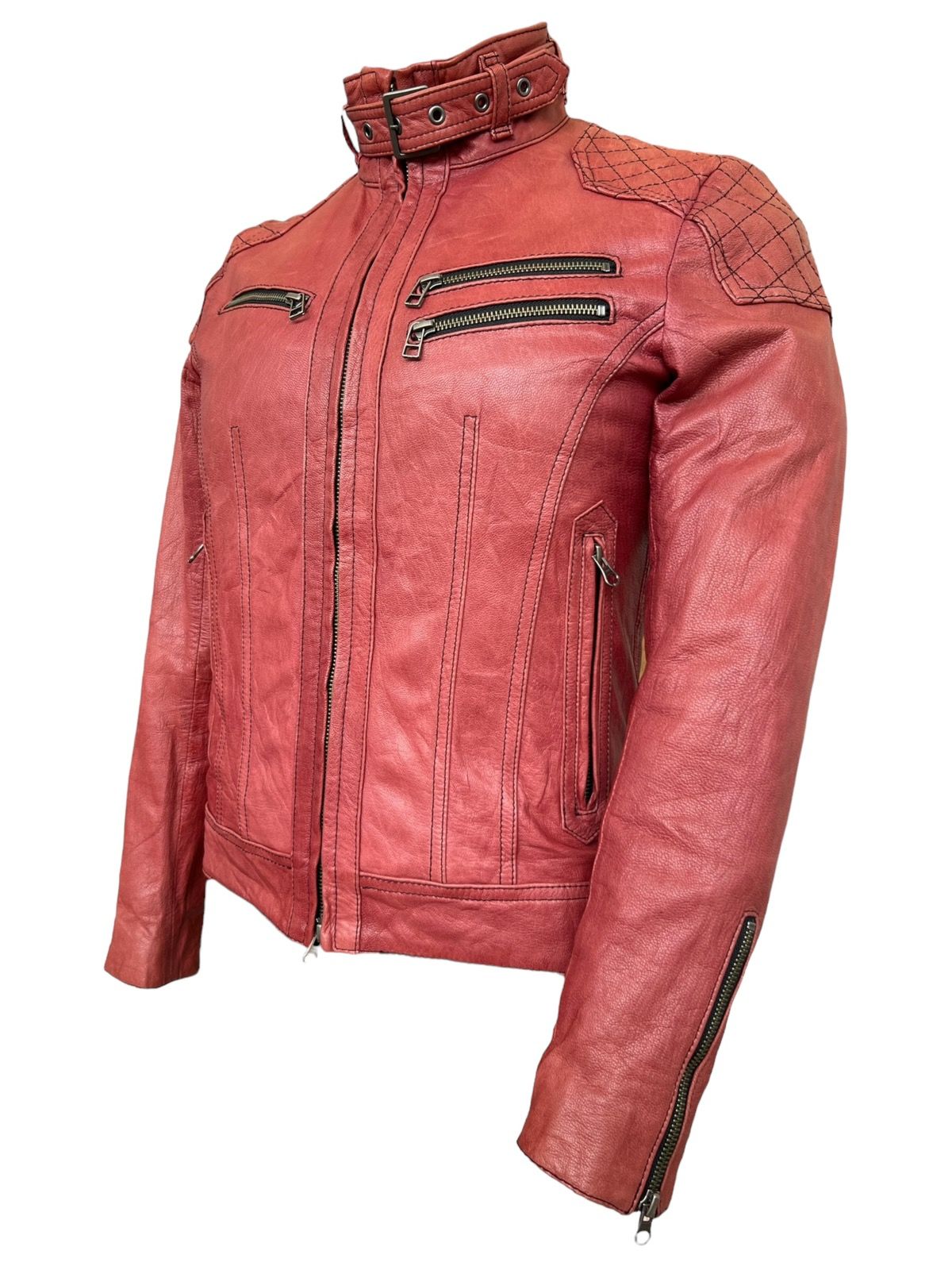 Avant Garde - Edge Rupert Sunfaded Cafe Racer Biker Sheep Leather Jacket - 2
