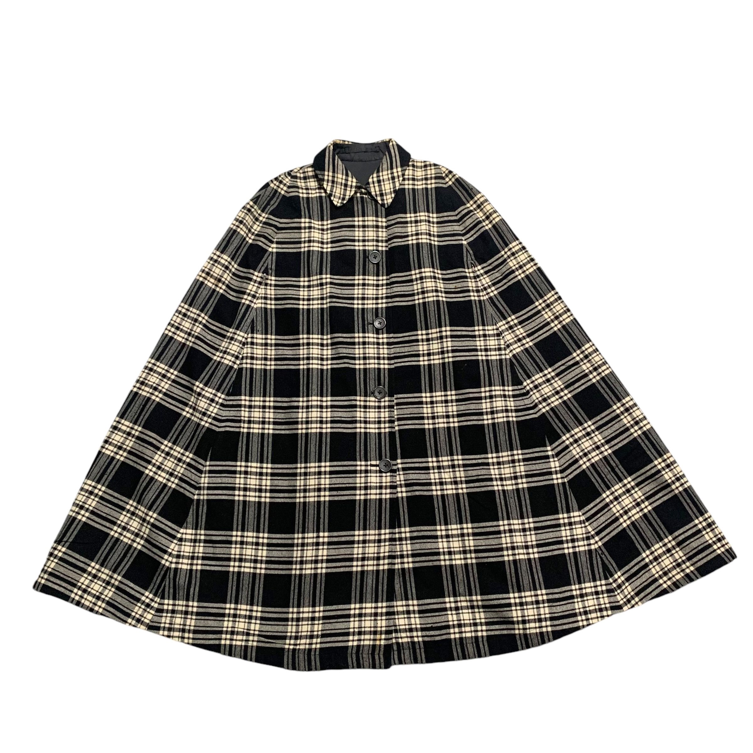 Vintage 80s Burberrys Tartan Reversible Poncho - 1