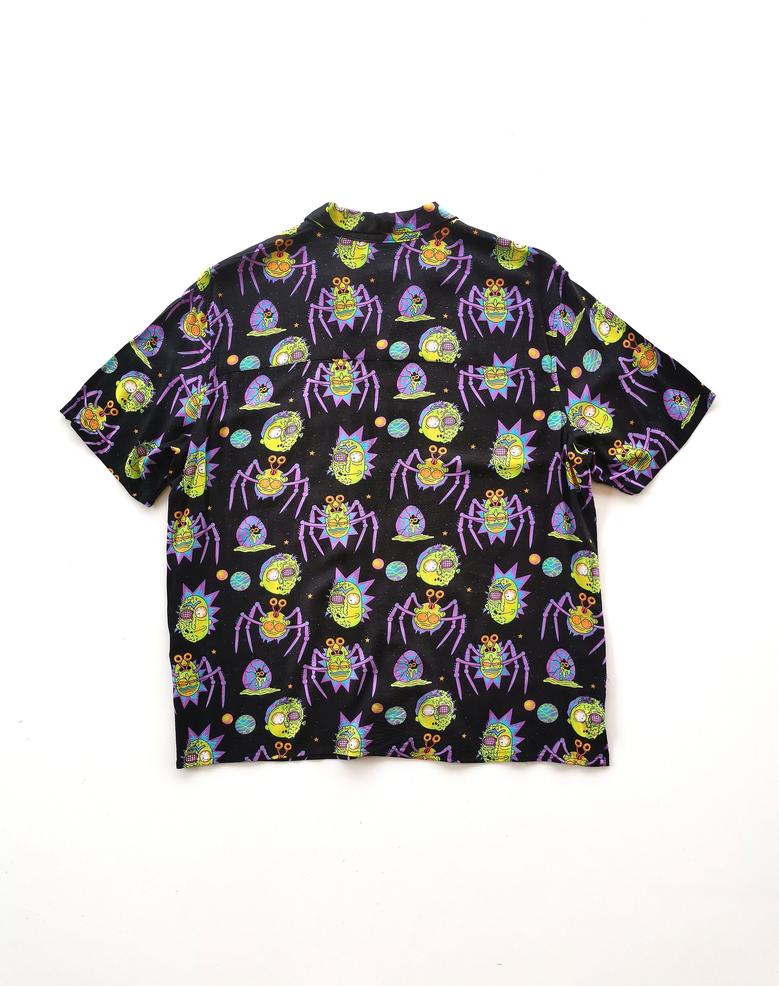 H&M Rick & Morty Hawaiian Open Collar Shirts Cartoon Network - 8