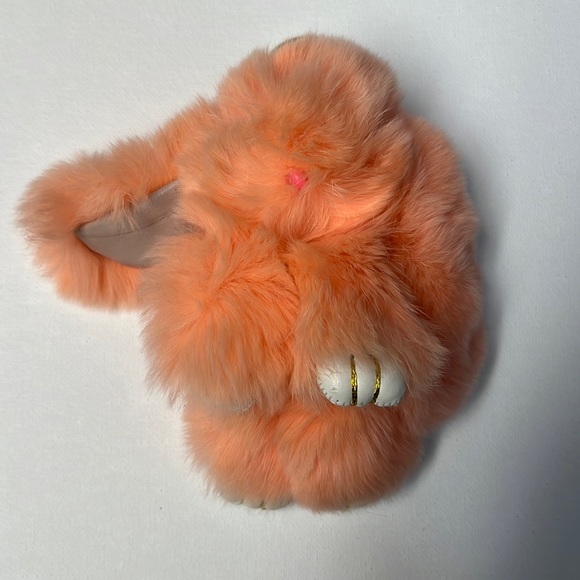 Faux Fur Coral Bunny Bag Charm - 1