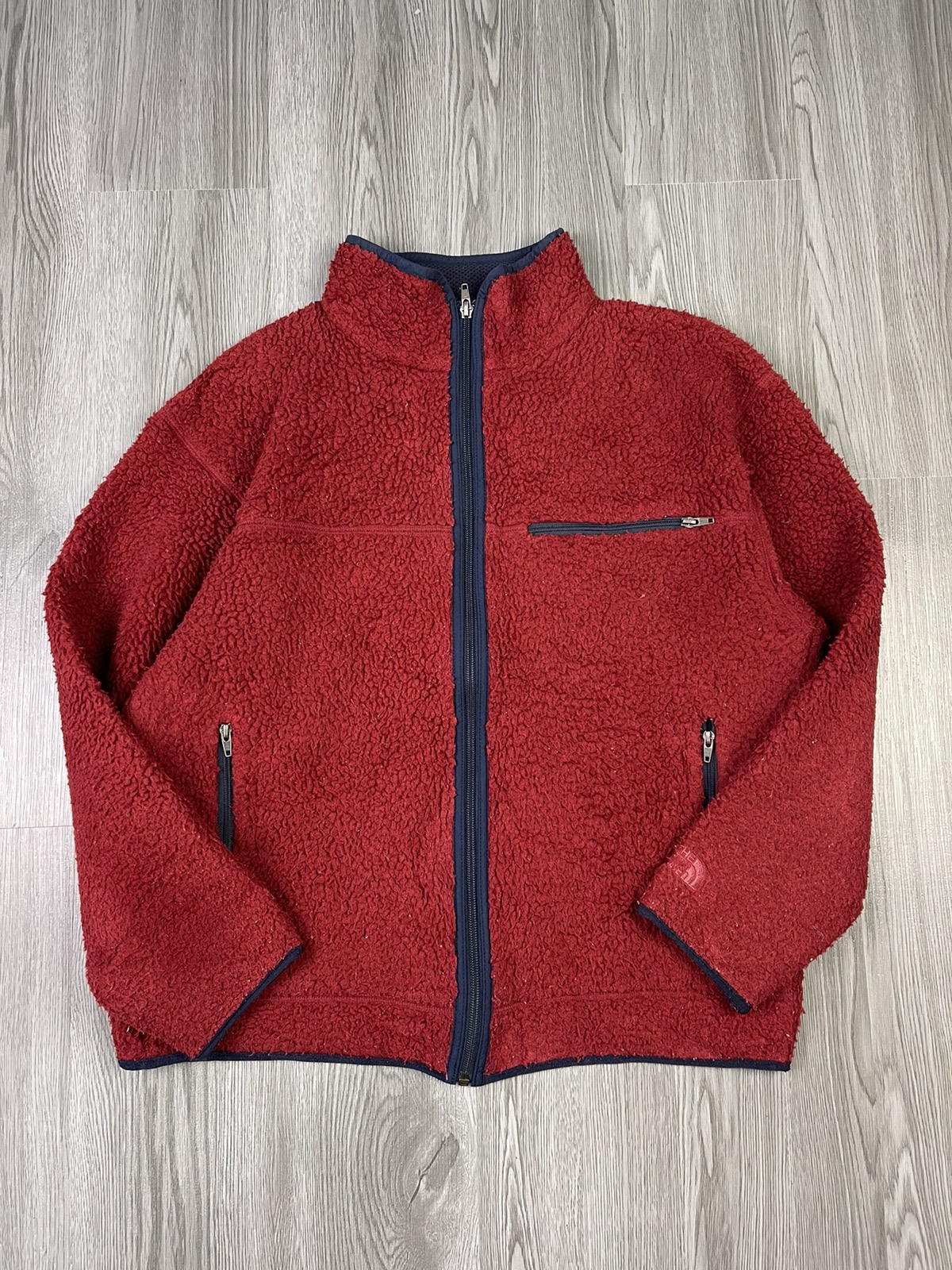 Red maroon The North Face fleece jacket - 2