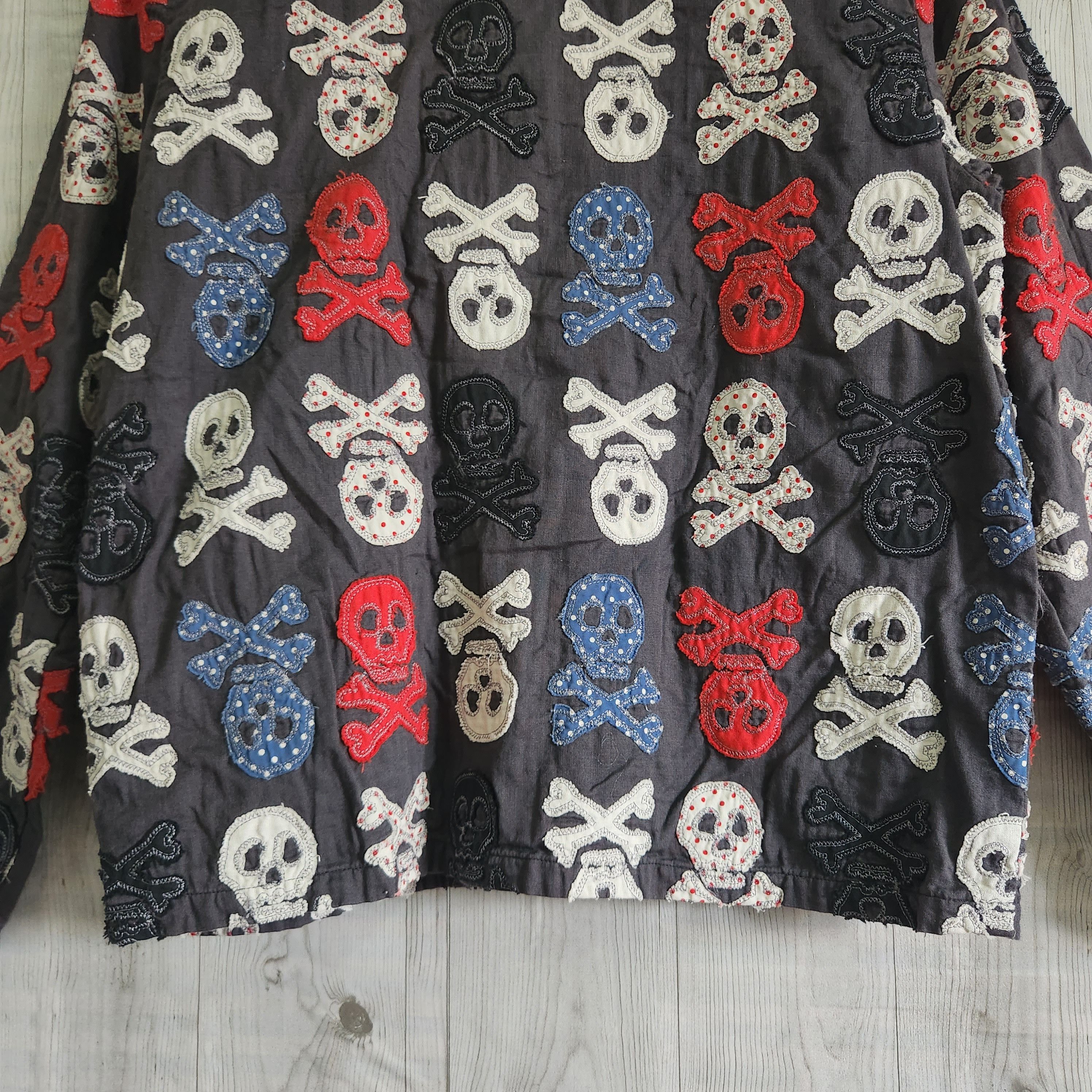 Archival Clothing - Horror Skulls Full Patches Sweater Full Zipped Japan - 13