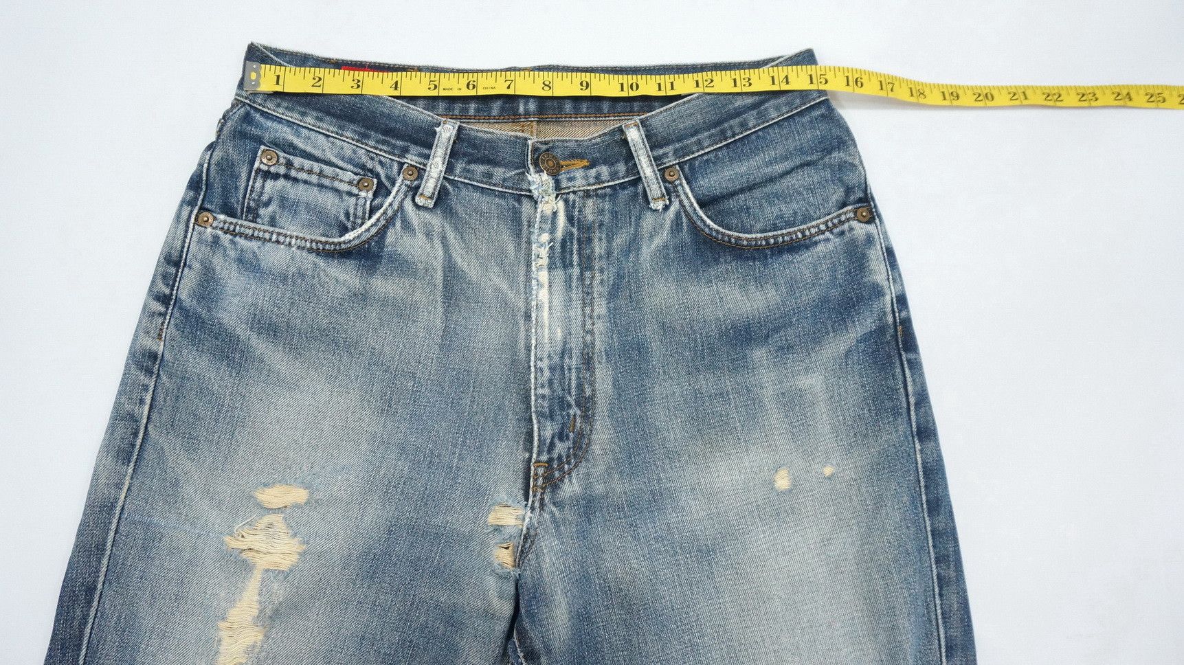 🔥EDWIN 503 Vintage 90s Thrashed Distressed Wornout Jeans - 12