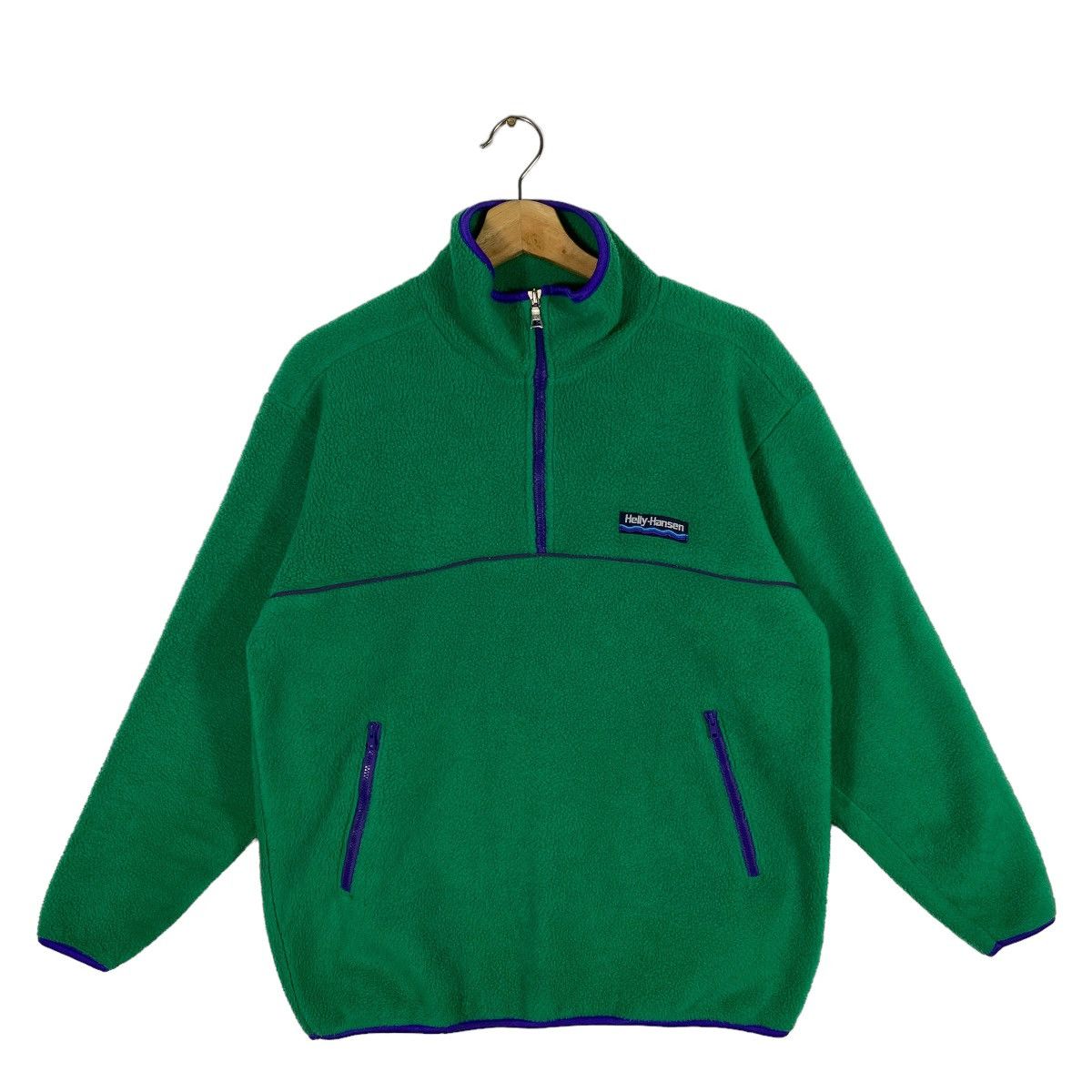 Vintage 90s Helly Hansen Fleece M Size Green Colour - 1