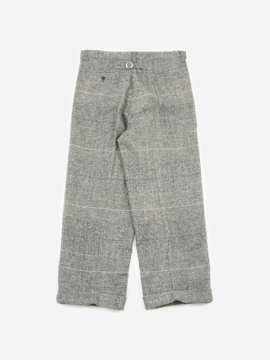 winter glencheck wool pants - 7