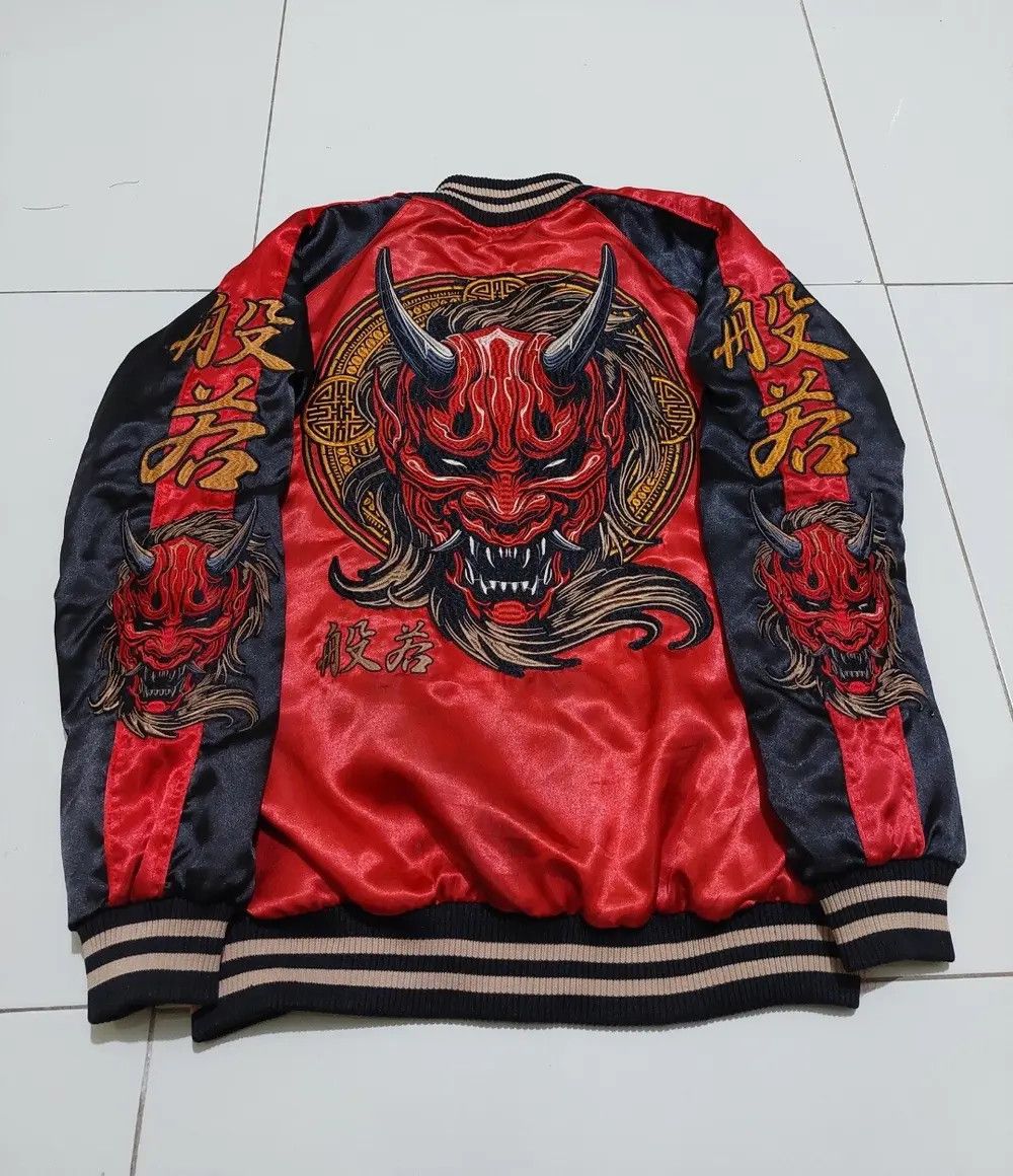 Sukajan Jacket Red Evil Vintage Streetwear Bomber - 1