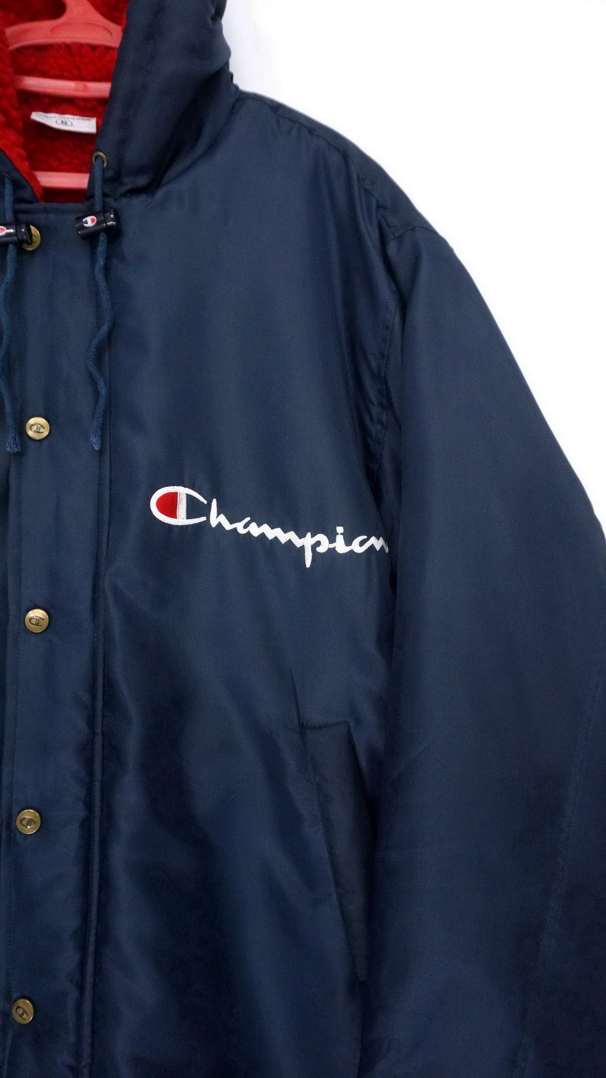 Vintage CHAMPION Long Jacket Big Logo Embroidery - 5