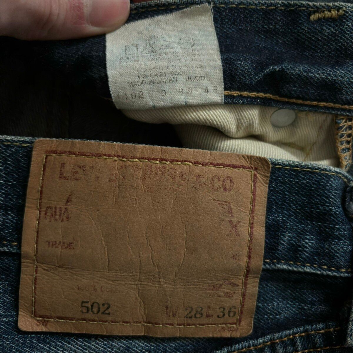 2002 Big E Made in Japan 502 taper fit selvedge denim jeans - 3