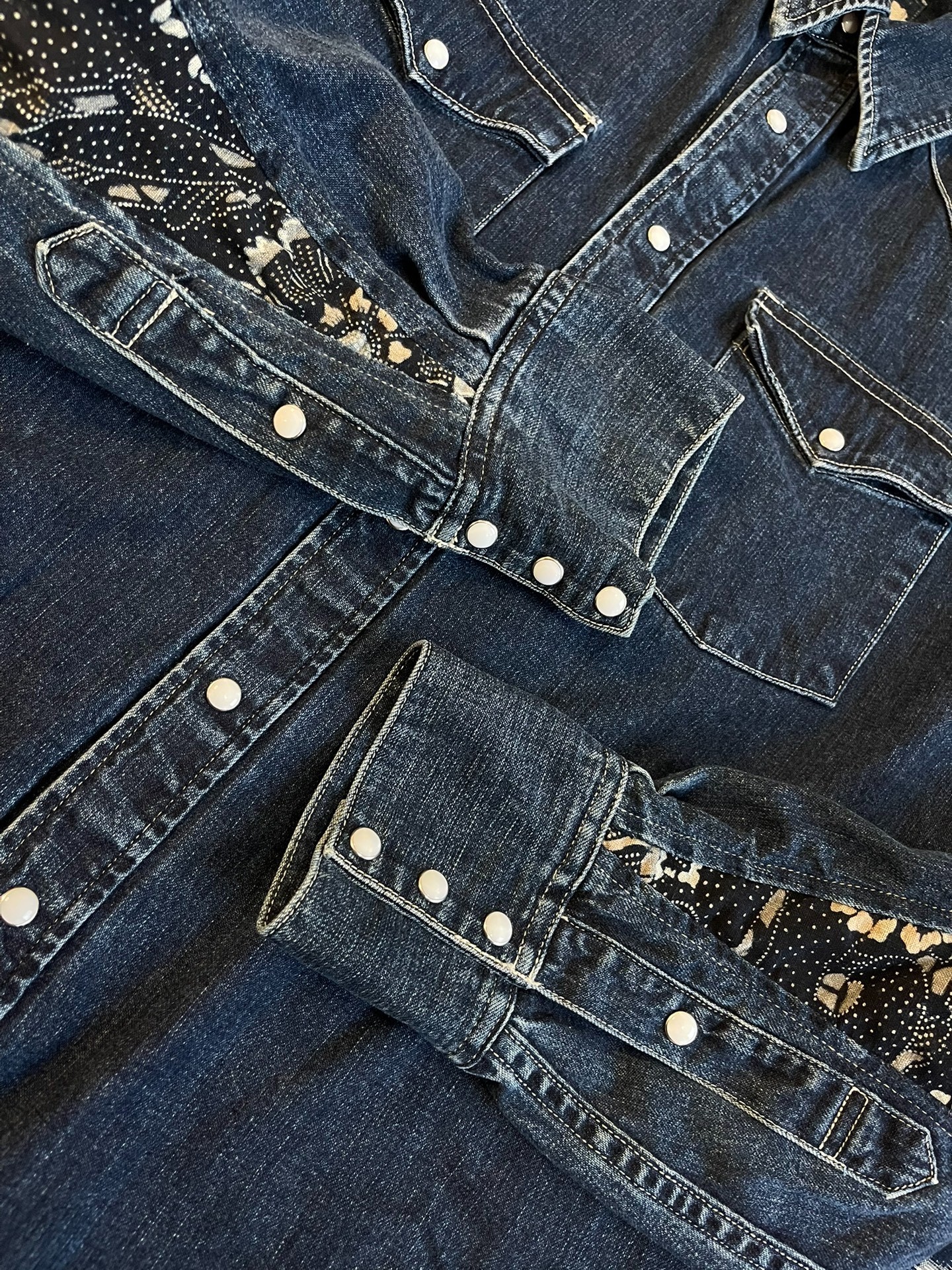 VISVIM 23SS ALBACORE SHIRT DMGD Ancient cloth water drop denim shirt - 8