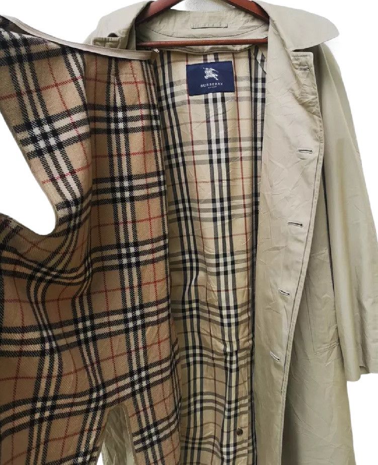 Vintage Burberry Nova Check Long Coat Jacket - 5