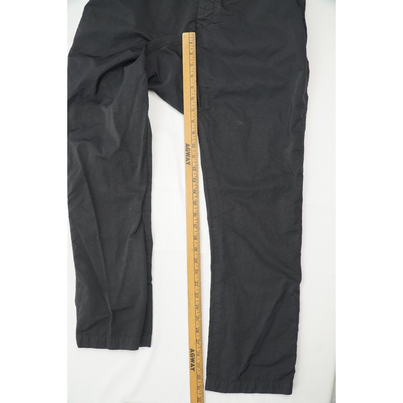 Black Lounge Pants Elastic Drawstring Drop Crotch Large - 13