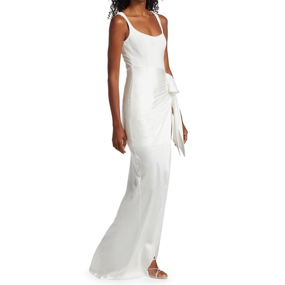 cinq a sept - Cinq á Sept Marian Draped Gown in Ivory - 5