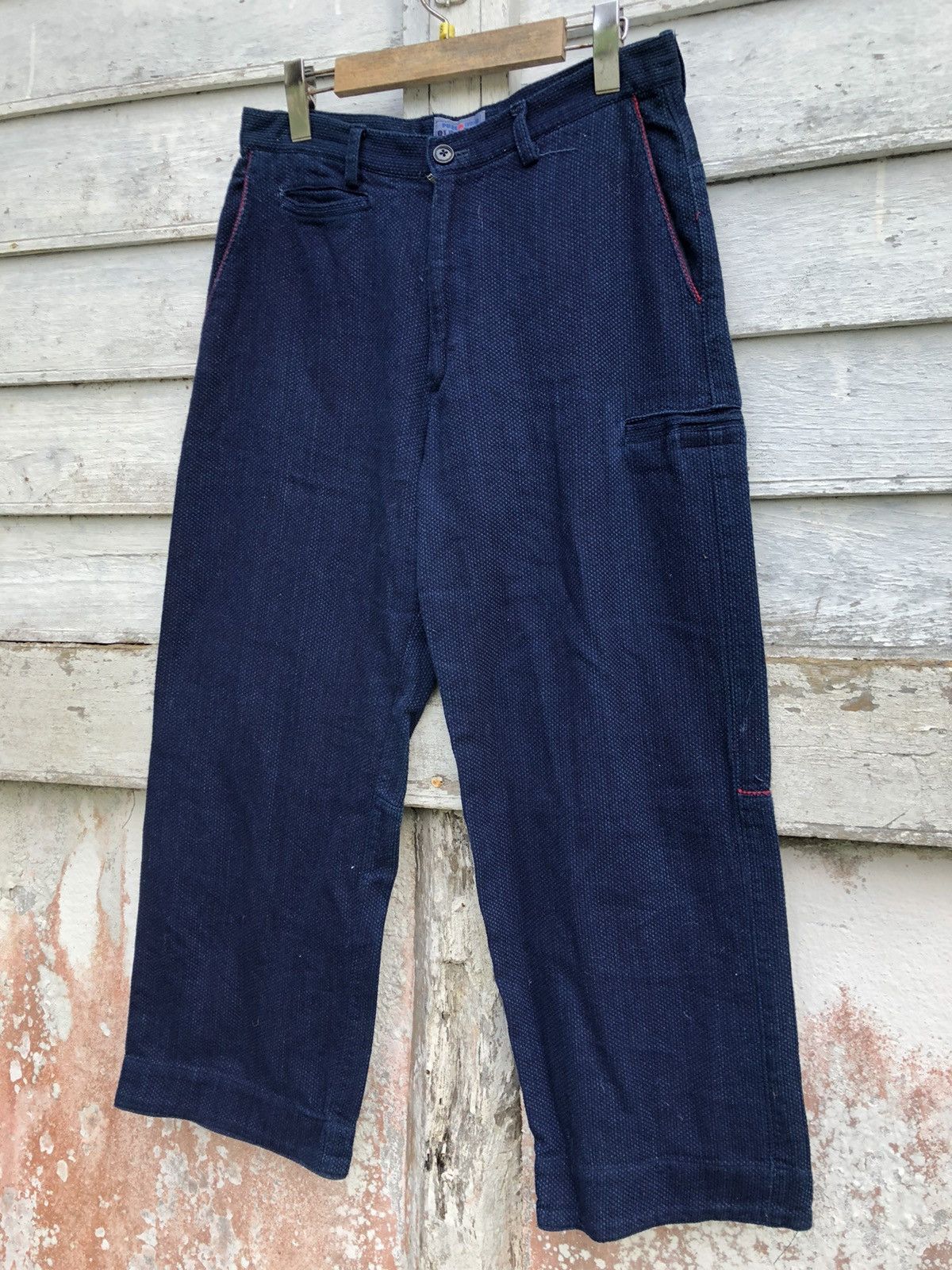 Blue Blue Pure Indigo Dyed Linen Work Pant - 2