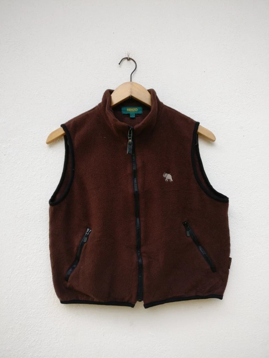 Vintage Japan Fleece Vest Zipper Jacket Outerwear - 3