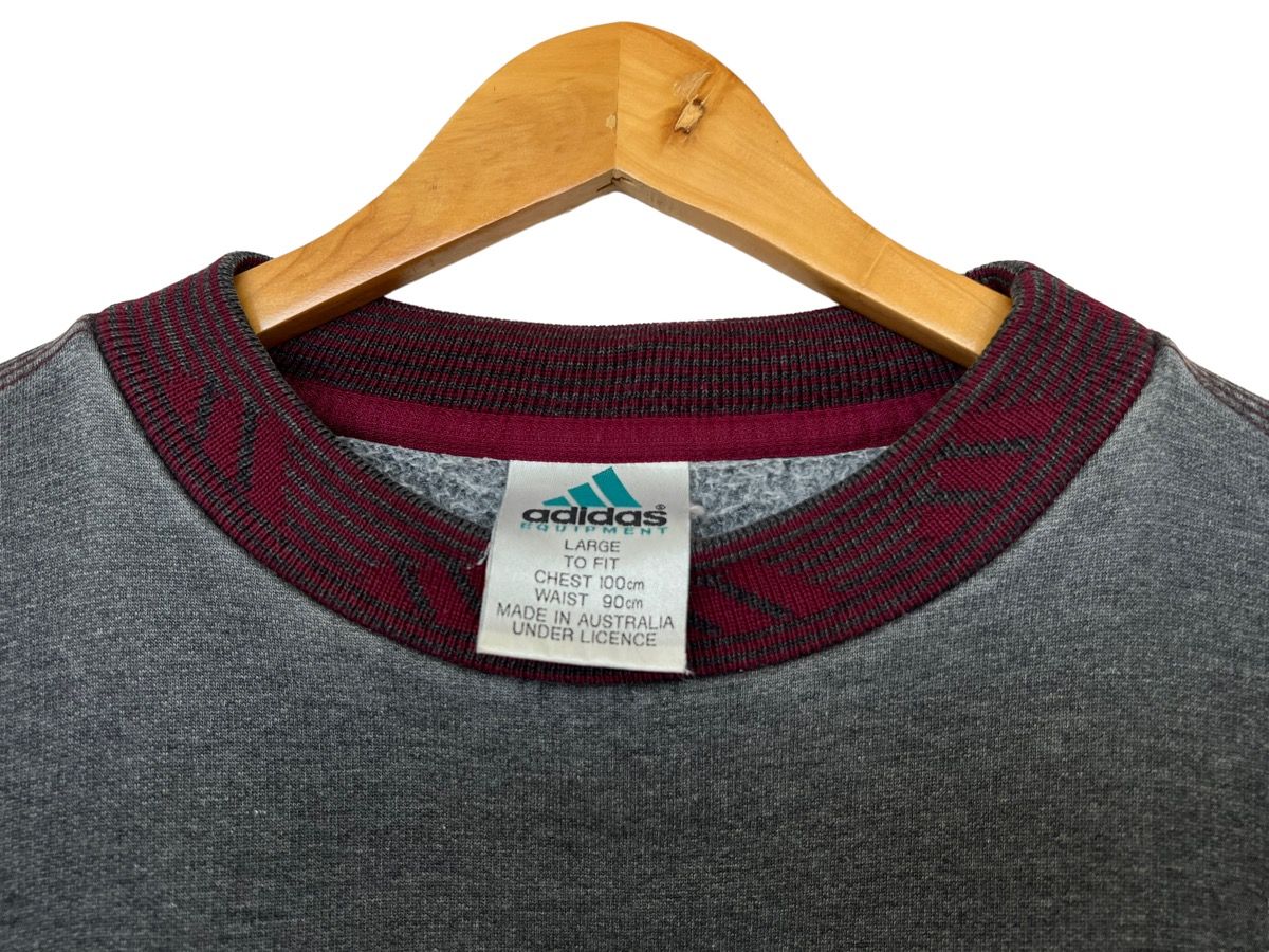 RARE‼️Vintage 90s Adidas Equipment Sweatshirt Grey Sweatshirt - 10