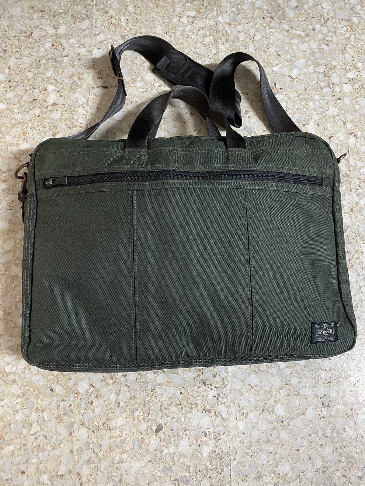 Porter Cordura Messenger Bag Green Army Made in Japan - 3