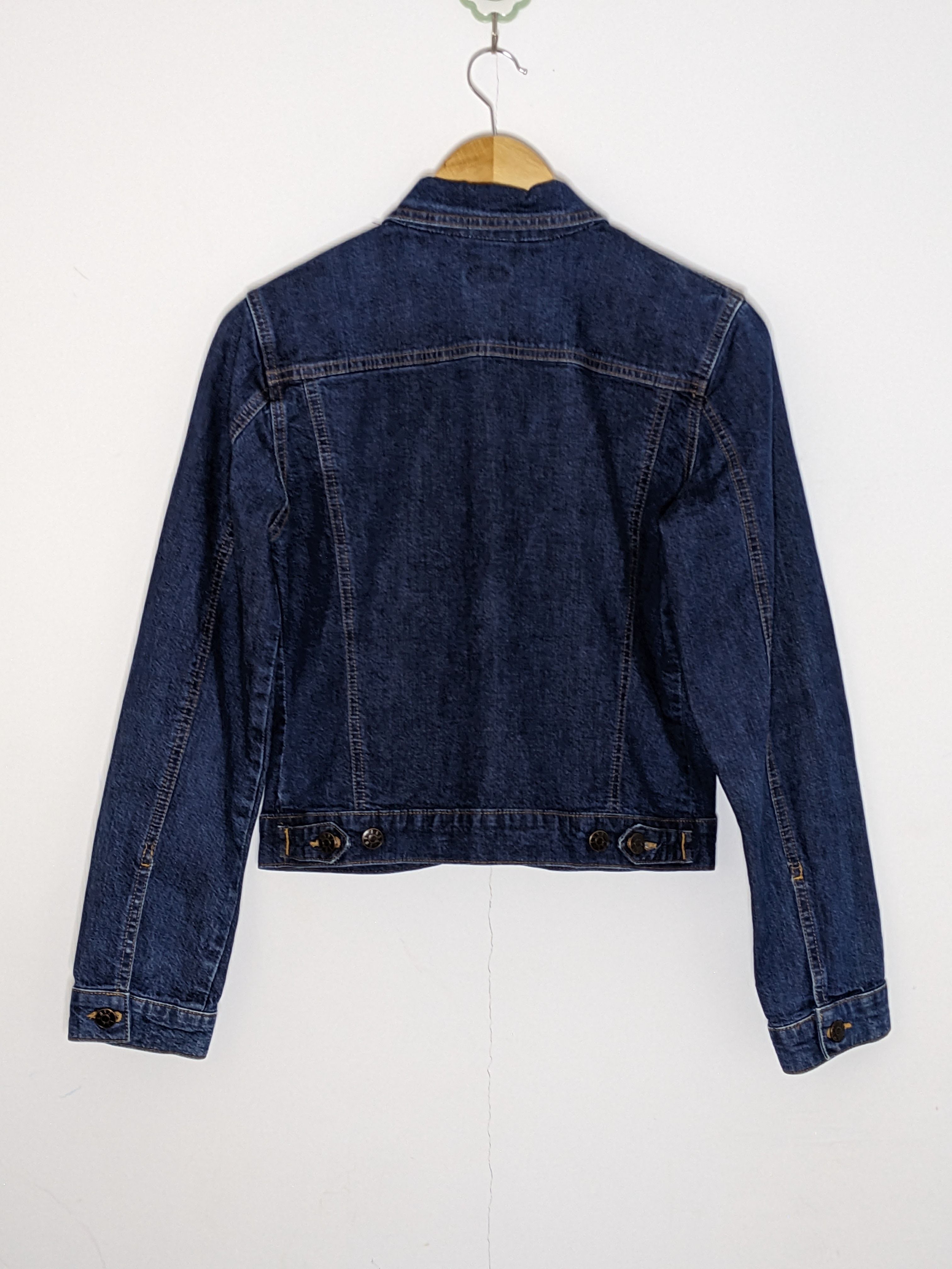 Anna Sui Designer Blue Denim Jacket Small Cropped Button Up - 3