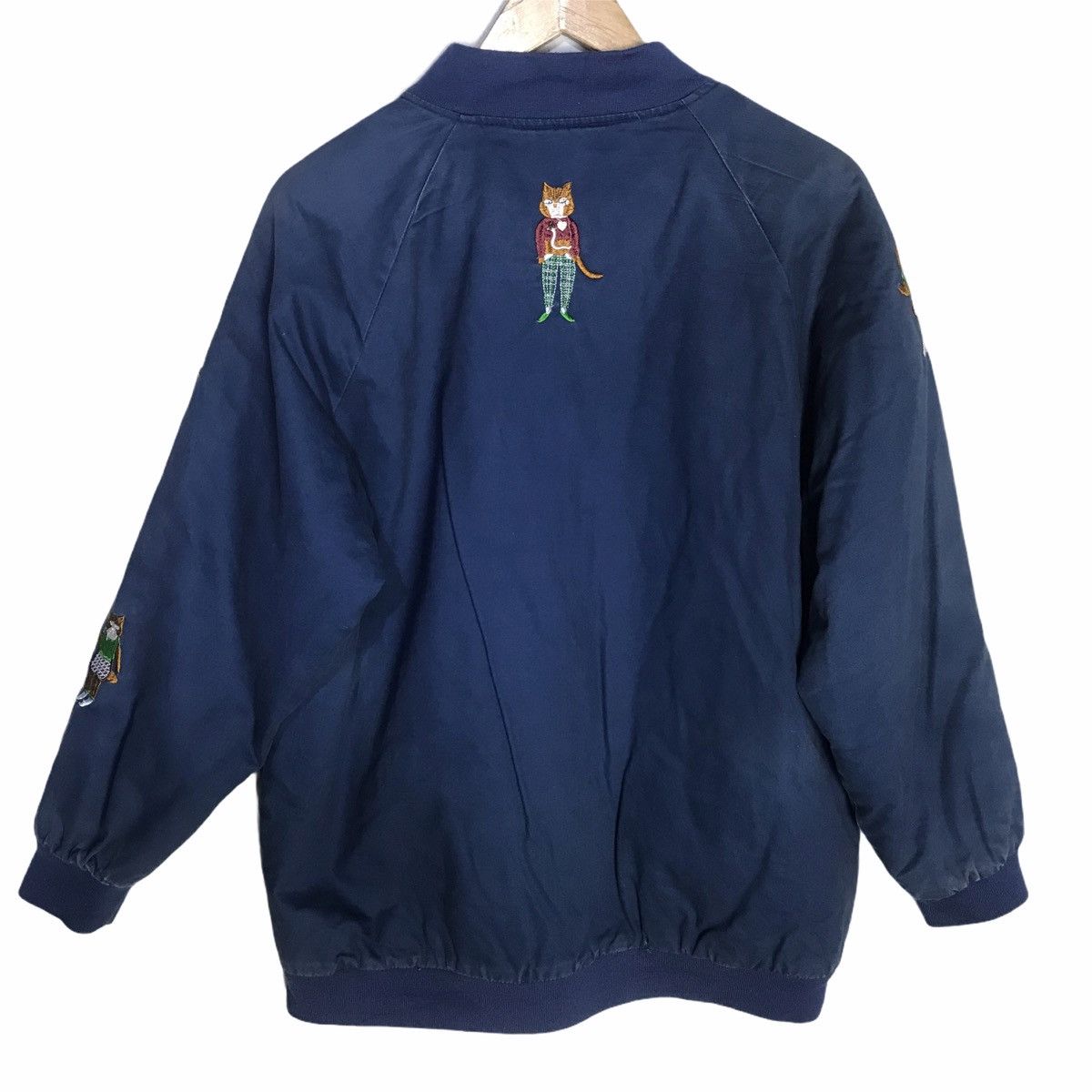 Japanese Brand - Melange embroid multicolor cat bomber jacket - 2