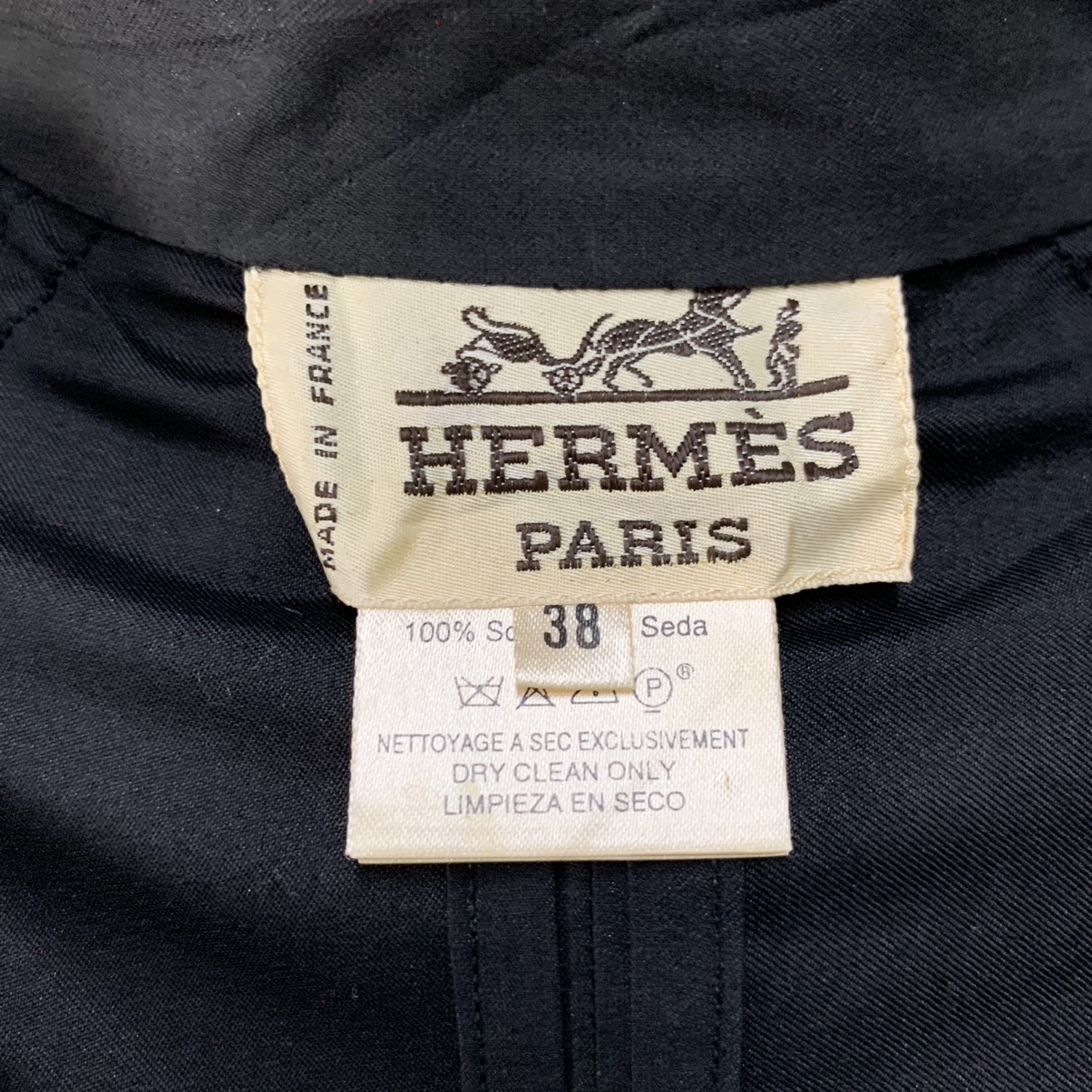 RARE🔥 Vintage 80's Hermes Paris 100% Silk Trench Coat #3931 - 11