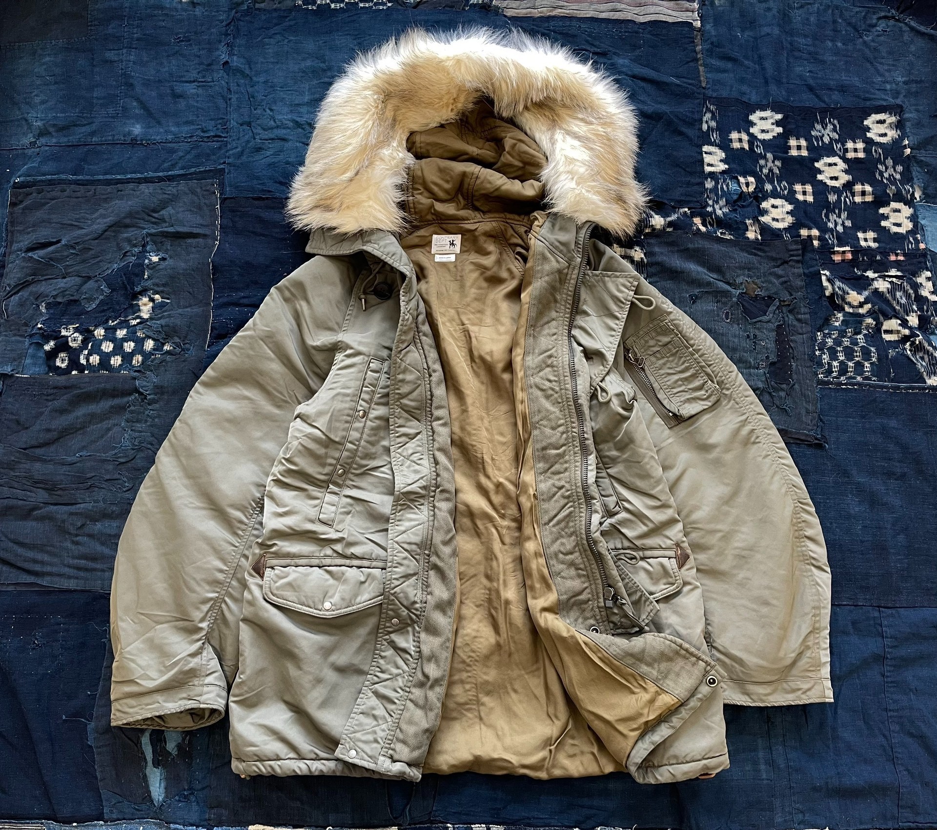 VISVIM 21AW VALDEZ COAT CONTRARY DEPT CD Military Limited Wolf Fur Coat - 2