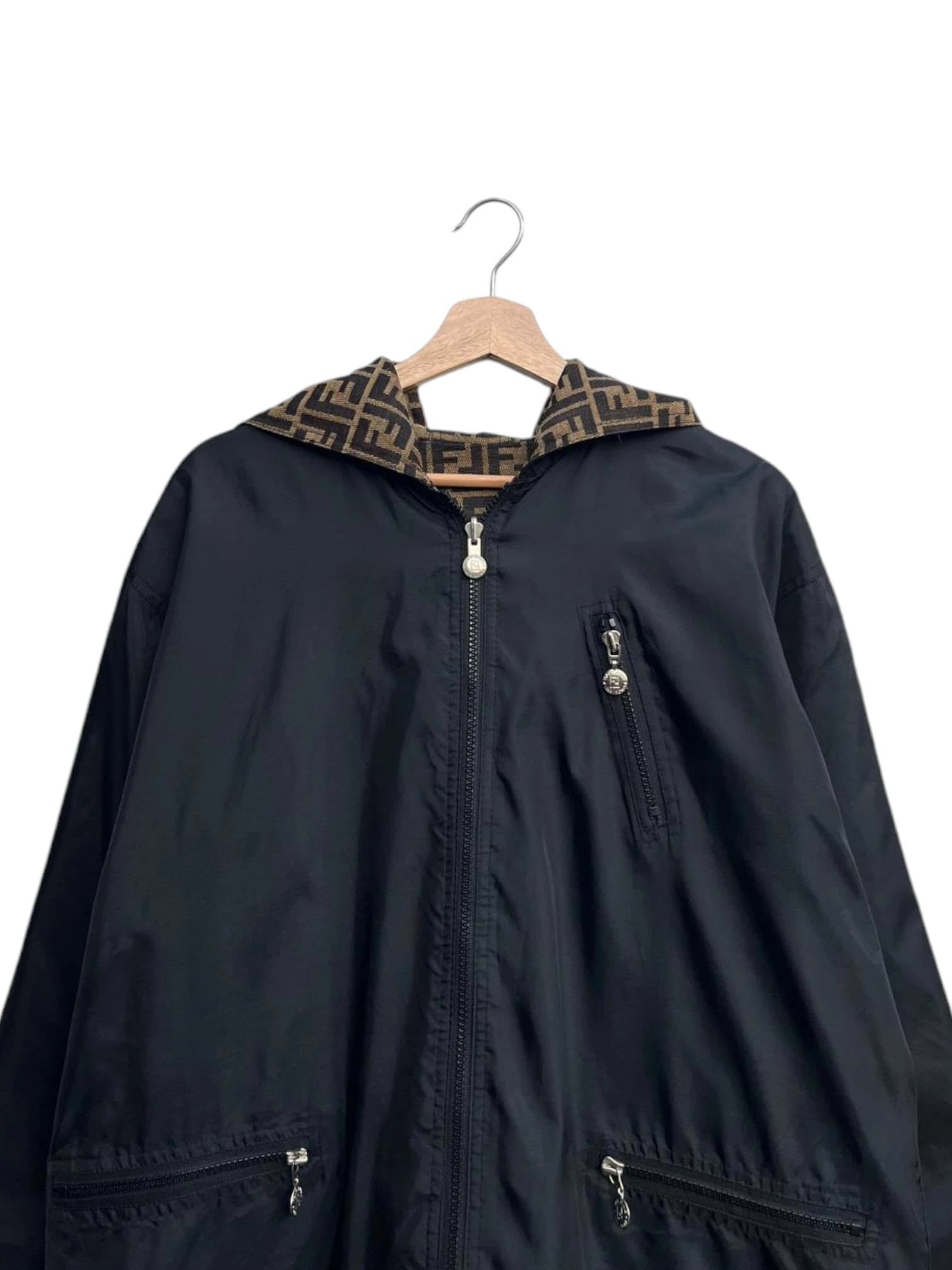 Vintage Fendi Zucca Monogram FF Reversible Hoodie Jacket - 11