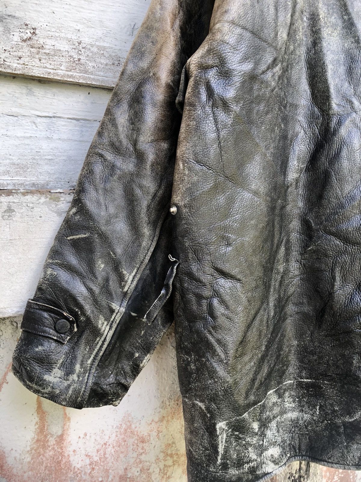 Vintage - 80s Superior Smart Horse Hide Nice Aging Leather Jacket - 5