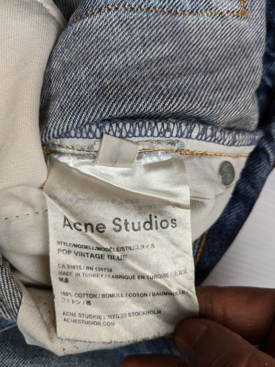 Acne Studios Distressed Denim Pop Vintage Blue - 9