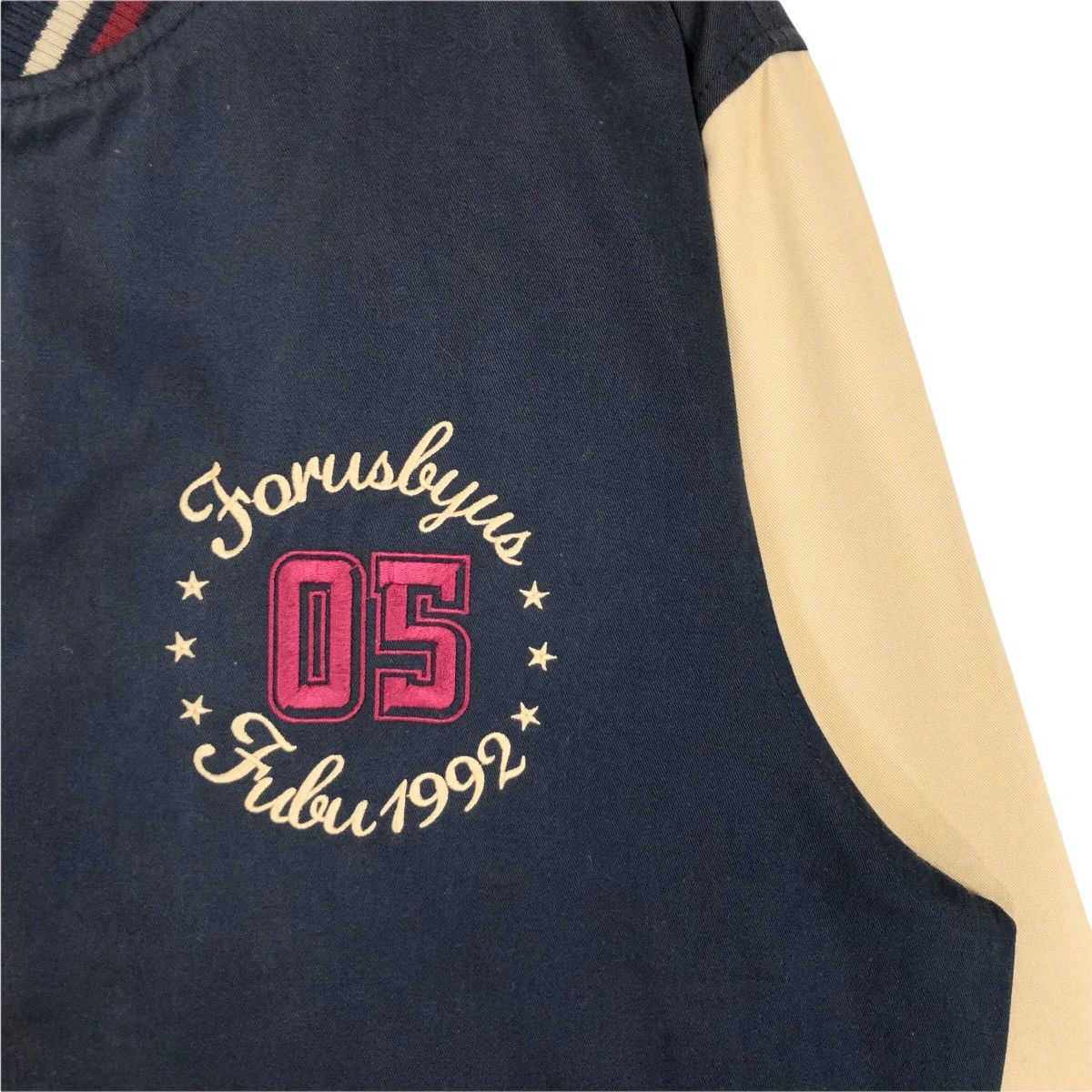 Vintage 90s FUBU Cotton Varsity Jacket Big Logo Embroidery - 8