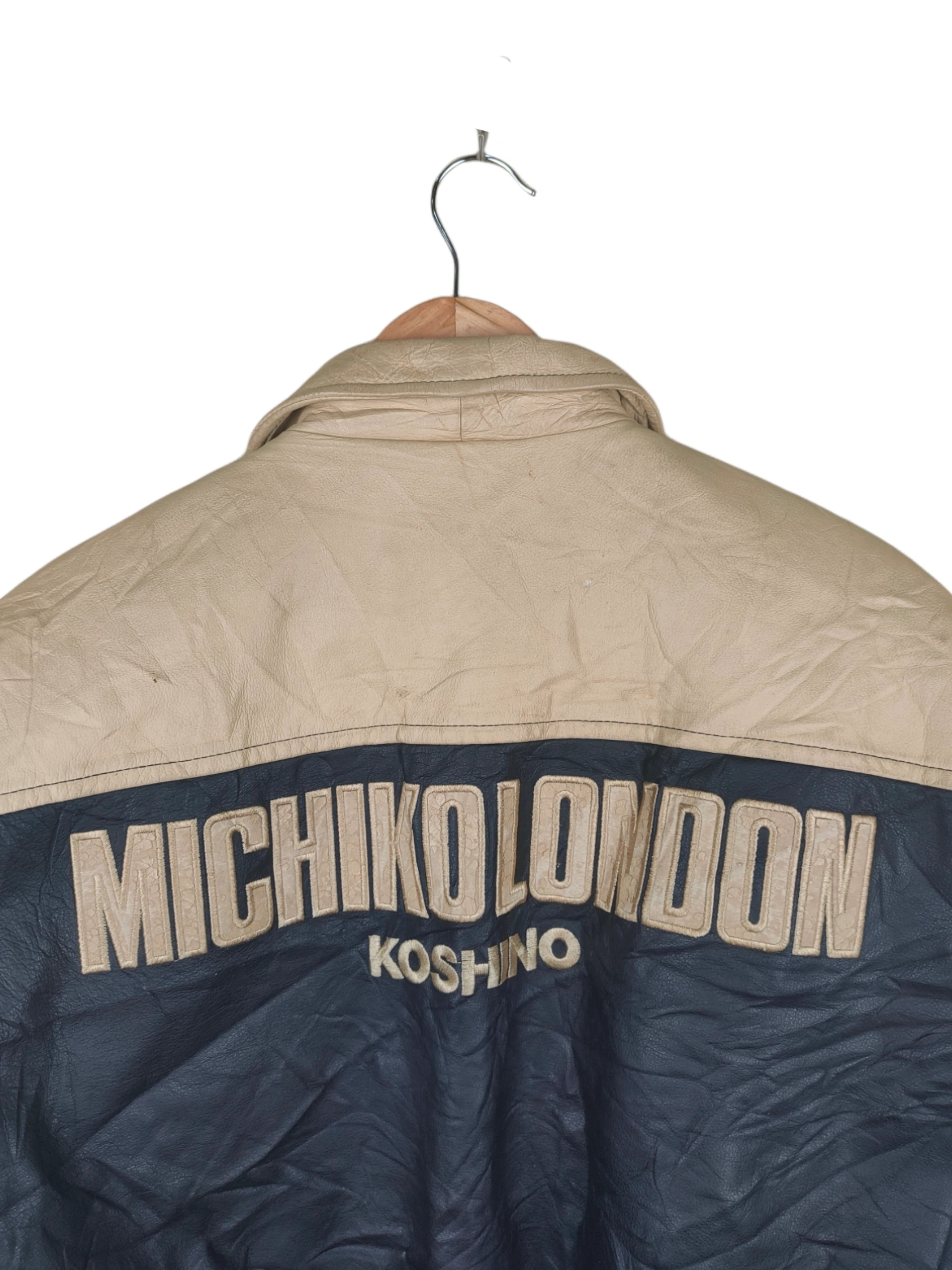 Vintage - Vintage Michiko Koshino Embroided Logo Leather Jacket - 4